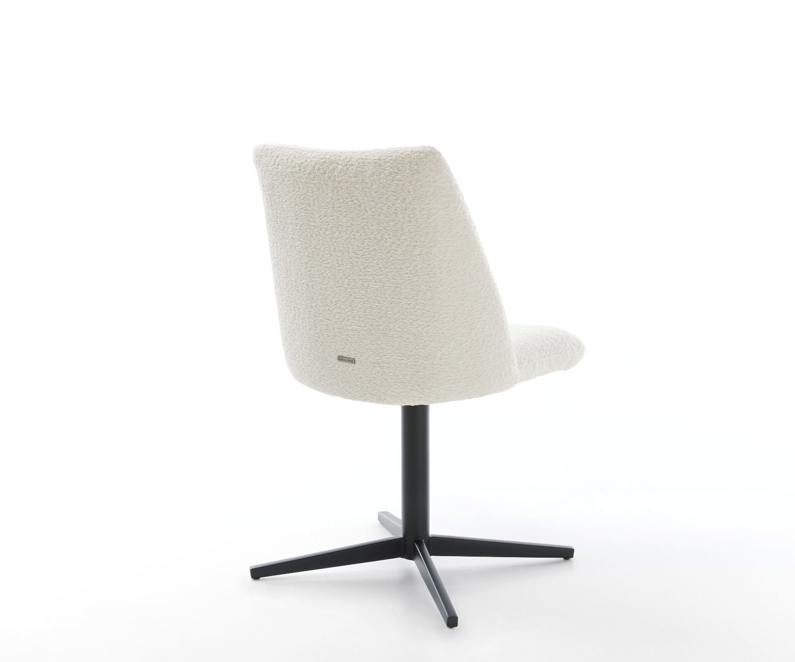 Врътящ се стол Букле Бял Офис основа Черен 360° въртящ се Покет пружина Elso-Flex 4