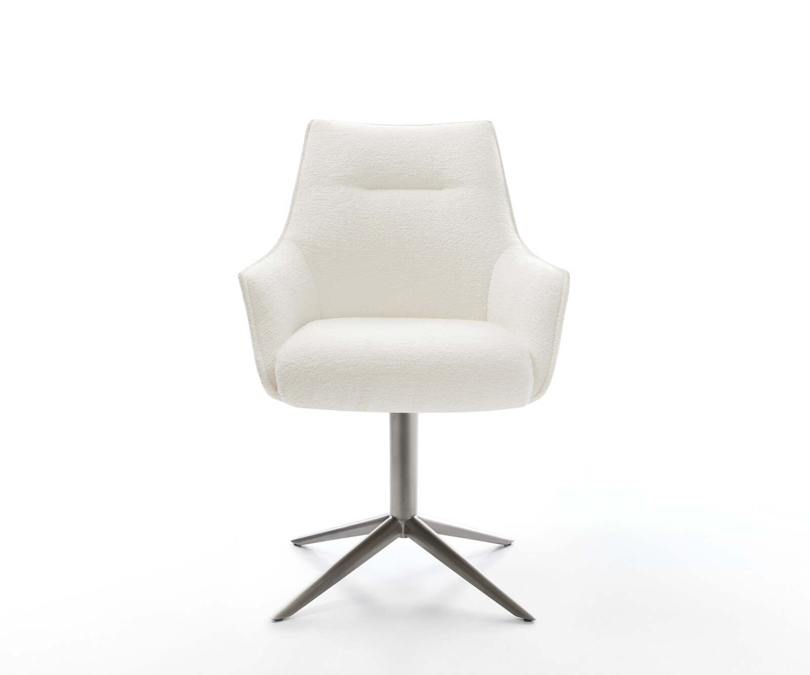 Въртящ се стол Alja-Flex с подлакътници Bouclé Soft Beige Основа графит Въртене на 360° Люлееща се функция Ядро от джобни пружини 2