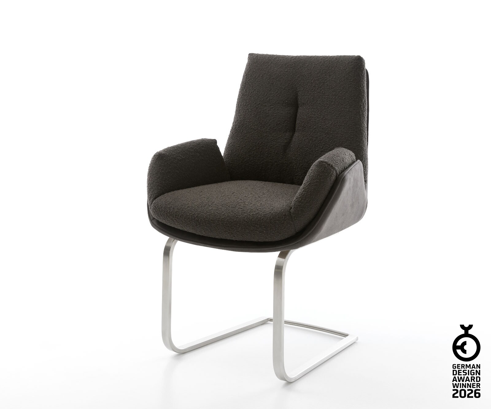 Люлеещ стол Микс от дамаски Черен Конзолен крак плосък Неръждаема стомана Clea-Flex