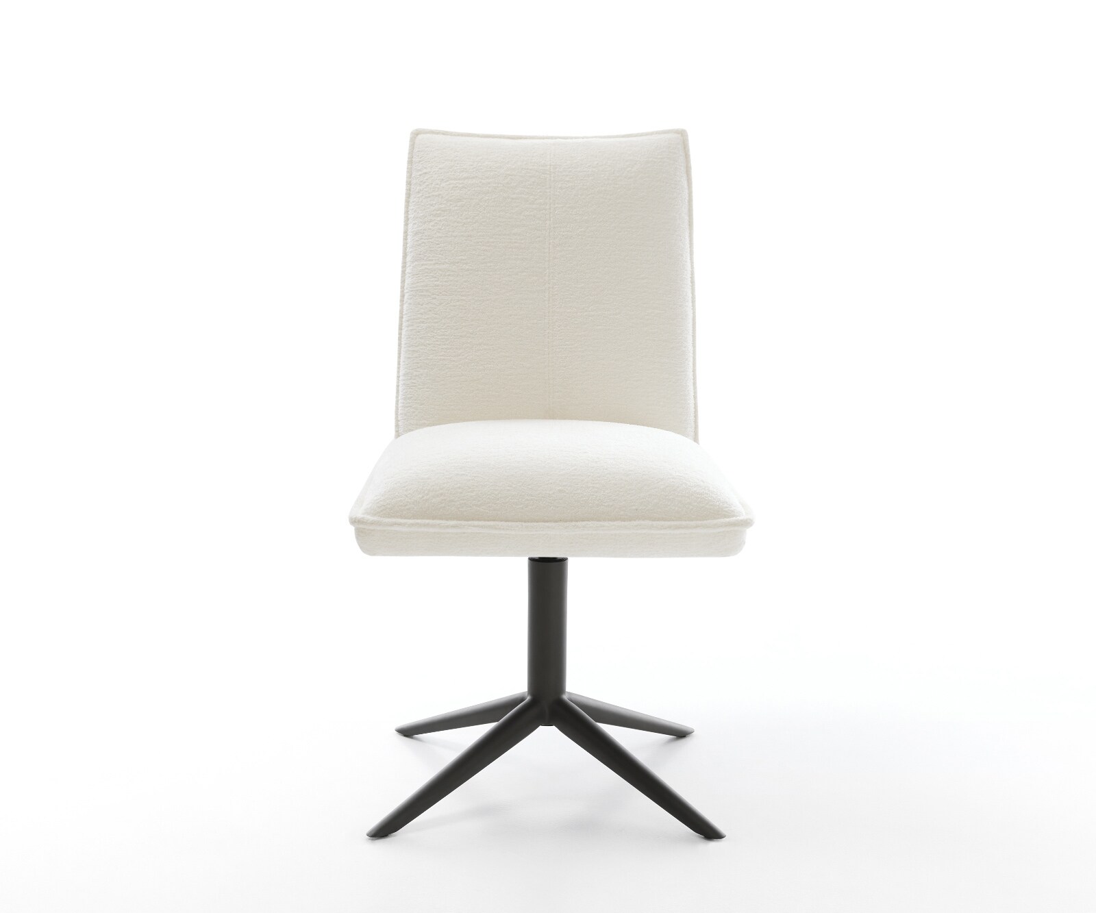 Въртящ се стол Lelio-Flex Bouclé Soft Beige База черна Въртене на 360° Люлееща се функция Ядро от джобни пружини 2