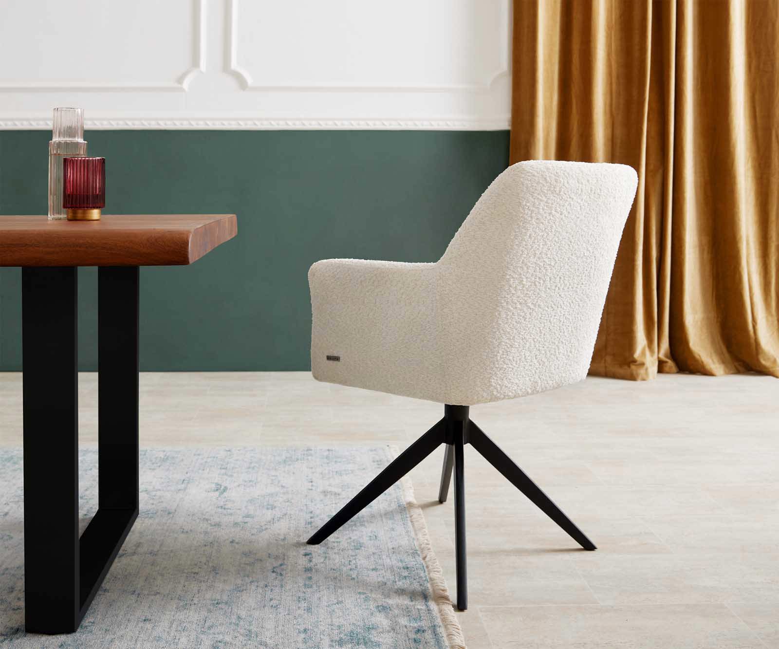 Врътящ се стол с подлакътници Букле Бял Конус крак плосък Черен 360° въртящ се Покет пружина Xana-Flex 4 Врътящ се стол с подлакътници Букле Бял Конус крак плосък Черен 360° въртящ се Покет пружина Xana-Flex 4