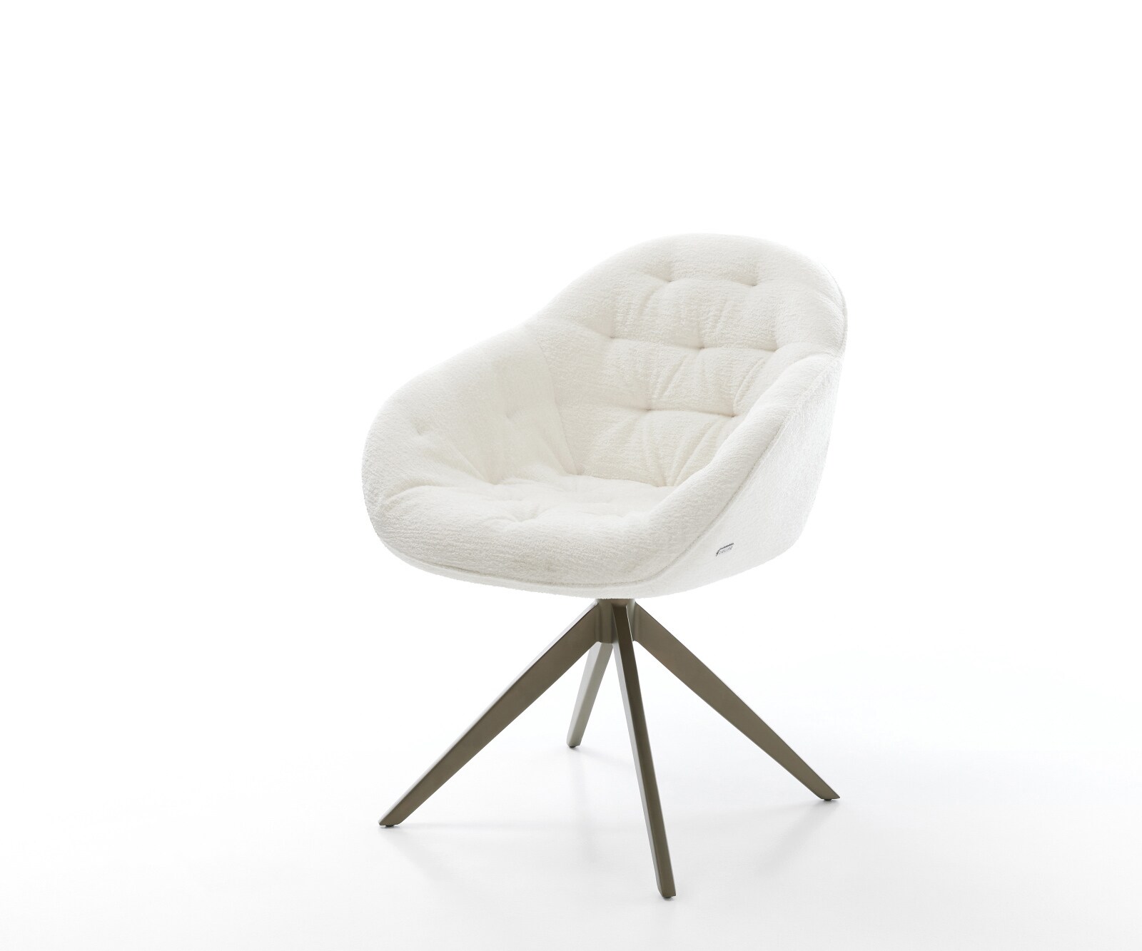 Въртящ се стол Gaio-Flex Bouclé Soft Beige Кръстосана рамка широка Ефектно покритие Титан Въртене на 360° Люлееща се функция 1