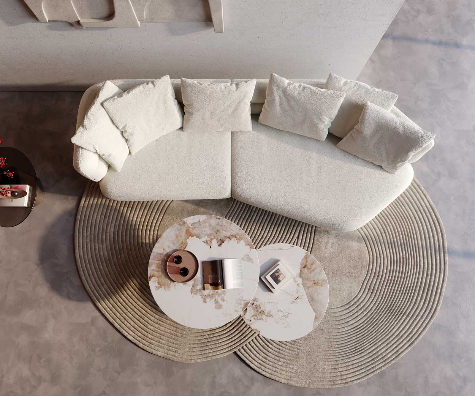 Диван Roya 320x140 cm Bouclé кремаво-бяло 3 Диван Roya 320x140 cm Bouclé кремаво-бяло 3