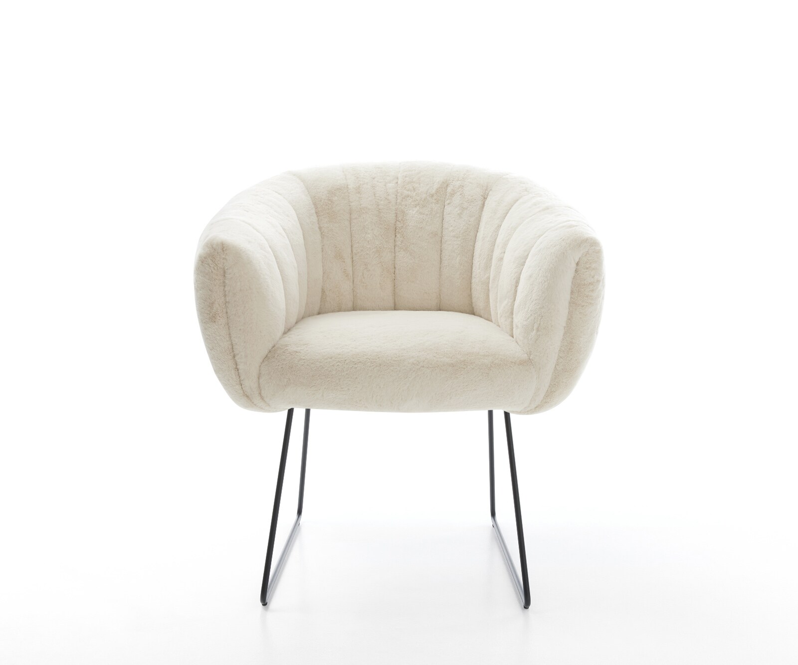 Стол за хранене Jada-Flex плюшена кремаво-бяла основа с черни джобни пружини 1