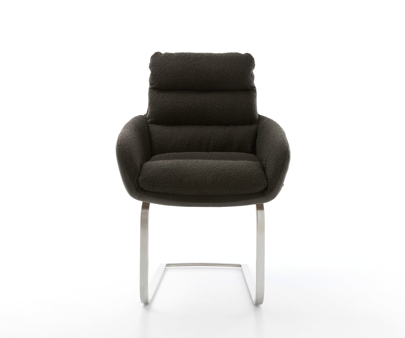 Летящ стол с подлакътници Микс от дамаски Черен Конзолен крак плосък Неръждаема стомана Abelia-Flex 1 Летящ стол с подлакътници Микс от дамаски Черен Конзолен крак плосък Неръждаема стомана Abelia-Flex 1