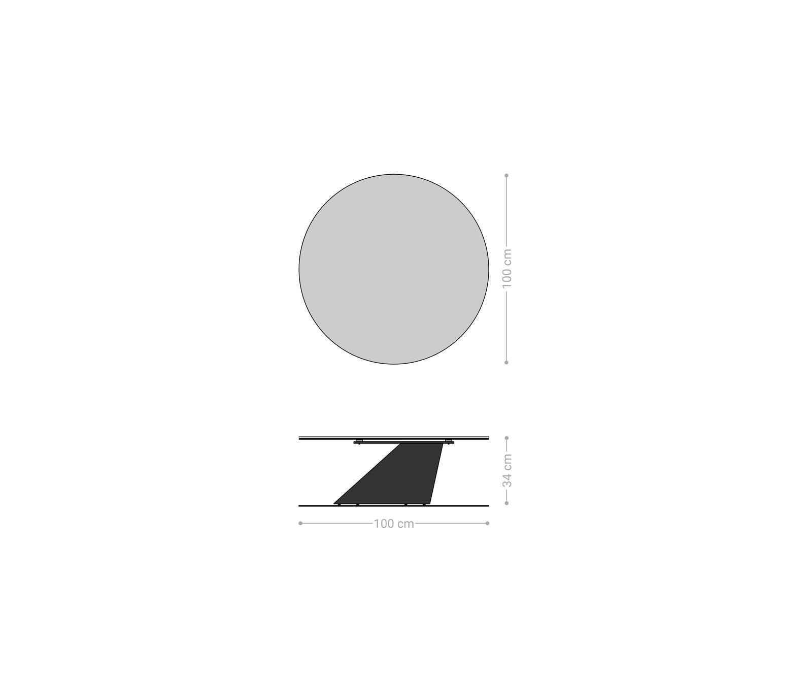 Масичка за кафе Edge Round 100x100 cm Ceramic Laminam® Noir Desir Brown Conis Metallic Silver 6