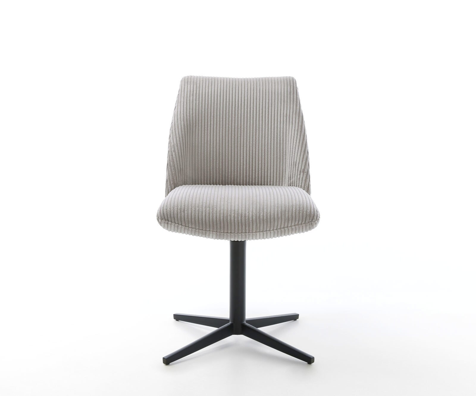 Врътящ се стол Корд СребристСив Офис основа Черен 360° въртящ се Покет пружина Elso-Flex 1