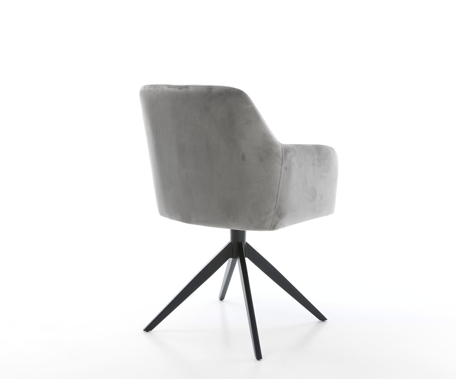 Врътящ се стол Кадифе Сив Конус крак плосък Черен 360° въртящ се Greg-Flex 5