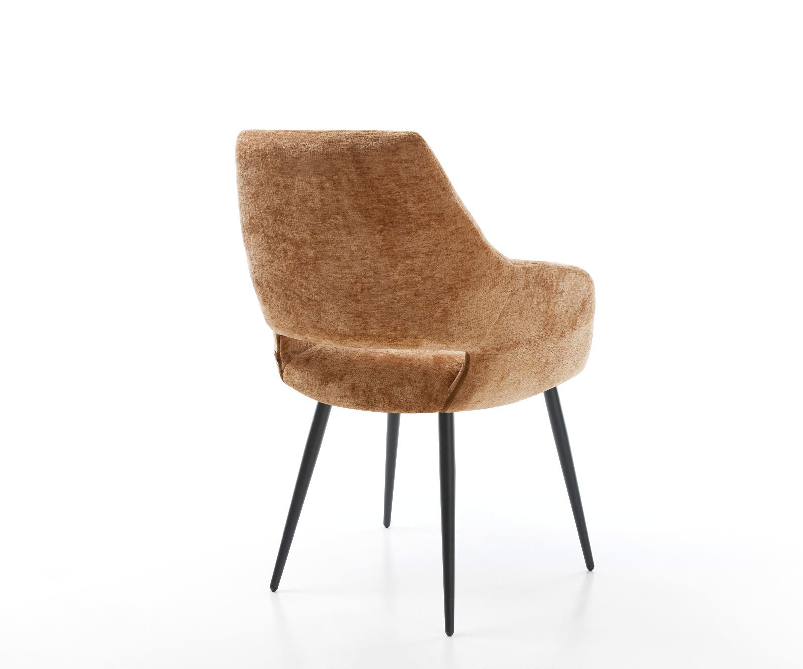 Трапезен стол с подлакътници Шенил Ръжда 4 крака конични Черен Yago-Flex 4 Трапезен стол с подлакътници Шенил Ръжда 4 крака конични Черен Yago-Flex 4