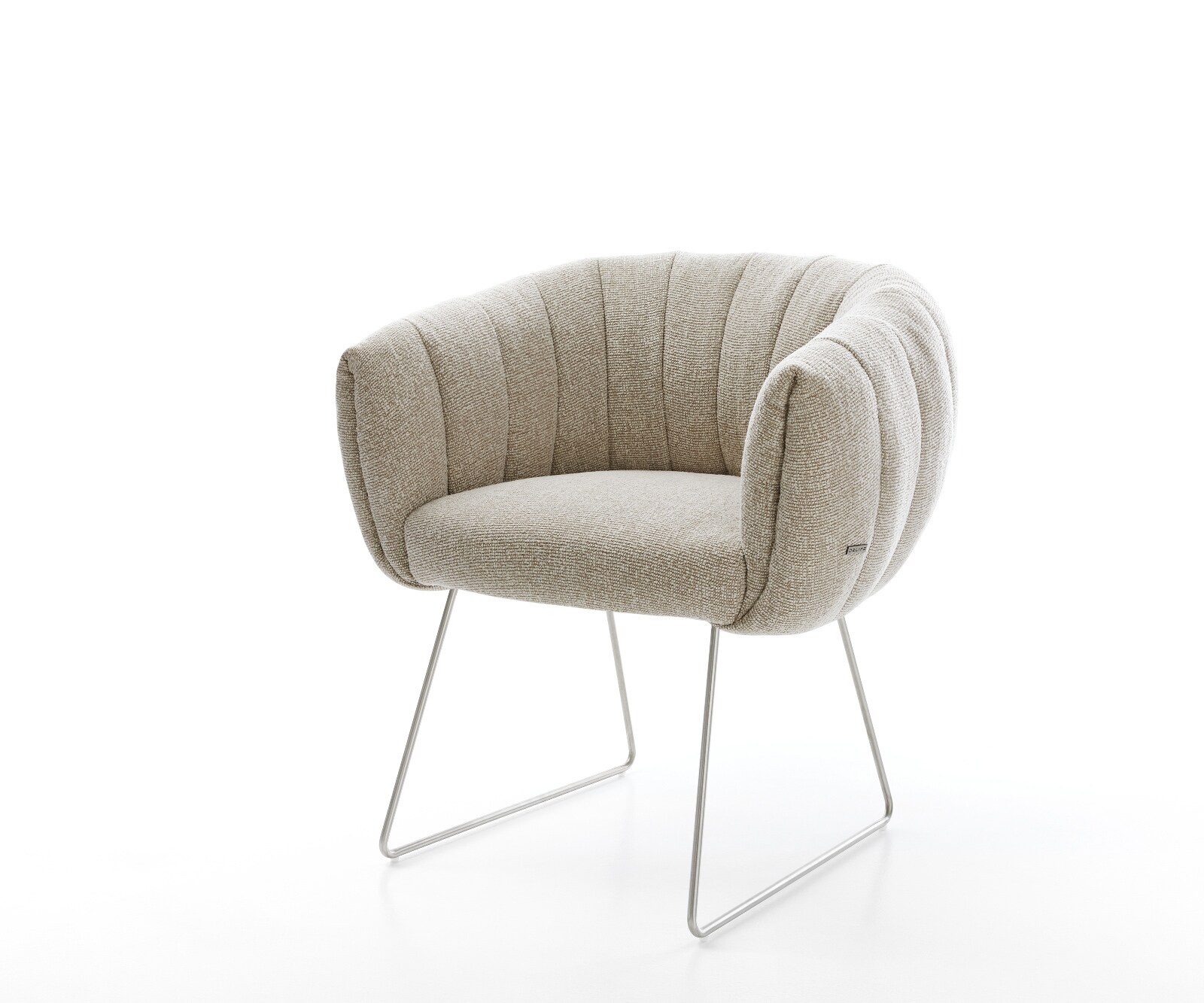 Трапезен стол Jada-Flex, Светлокафяво, Основа от неръждаема стомана с джобни пружини