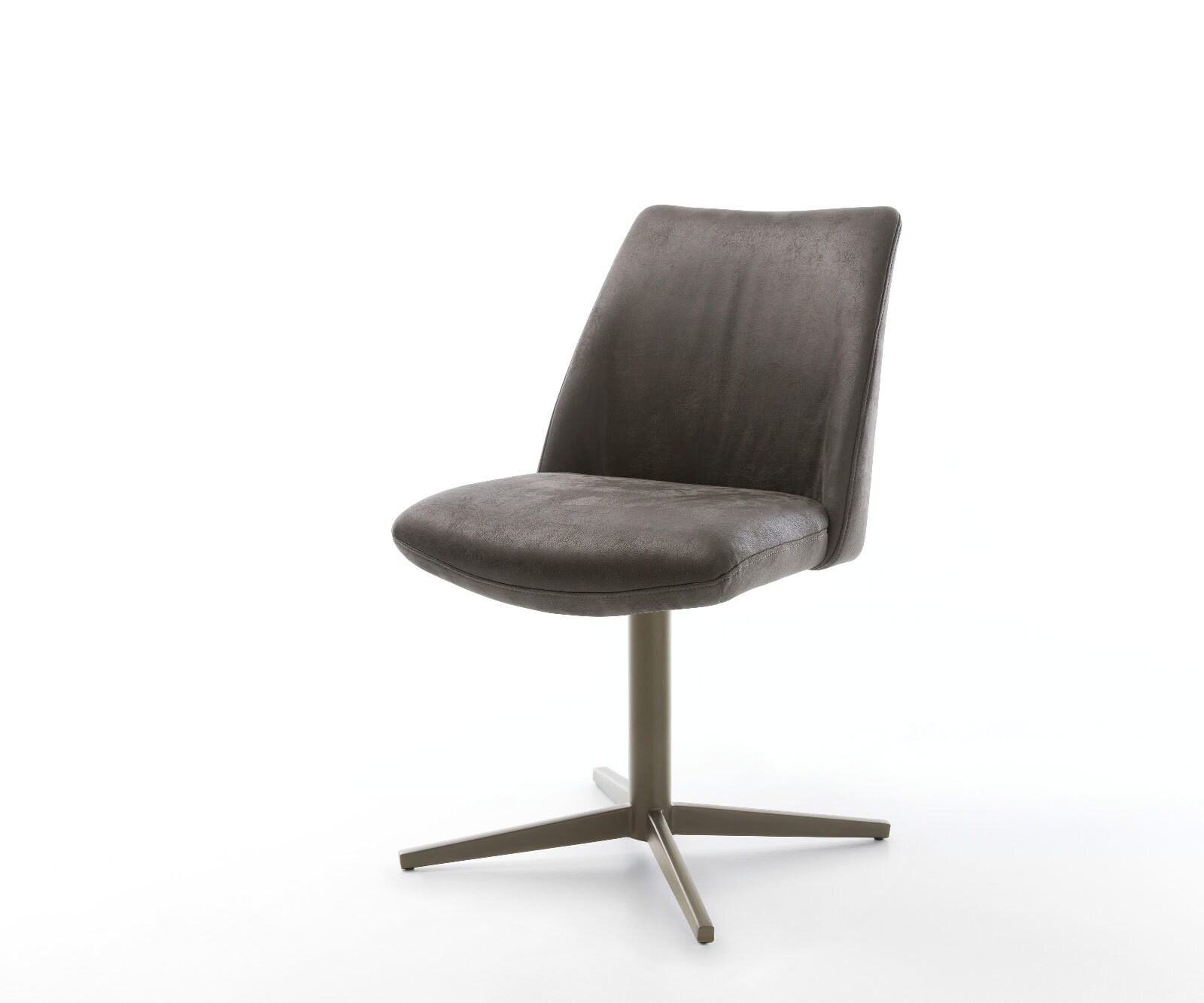 Врътящ се стол Микрофибър Антрацит Винтидж Офис основа  Titan 360° въртящ се Покет пружина Elso-Flex 1