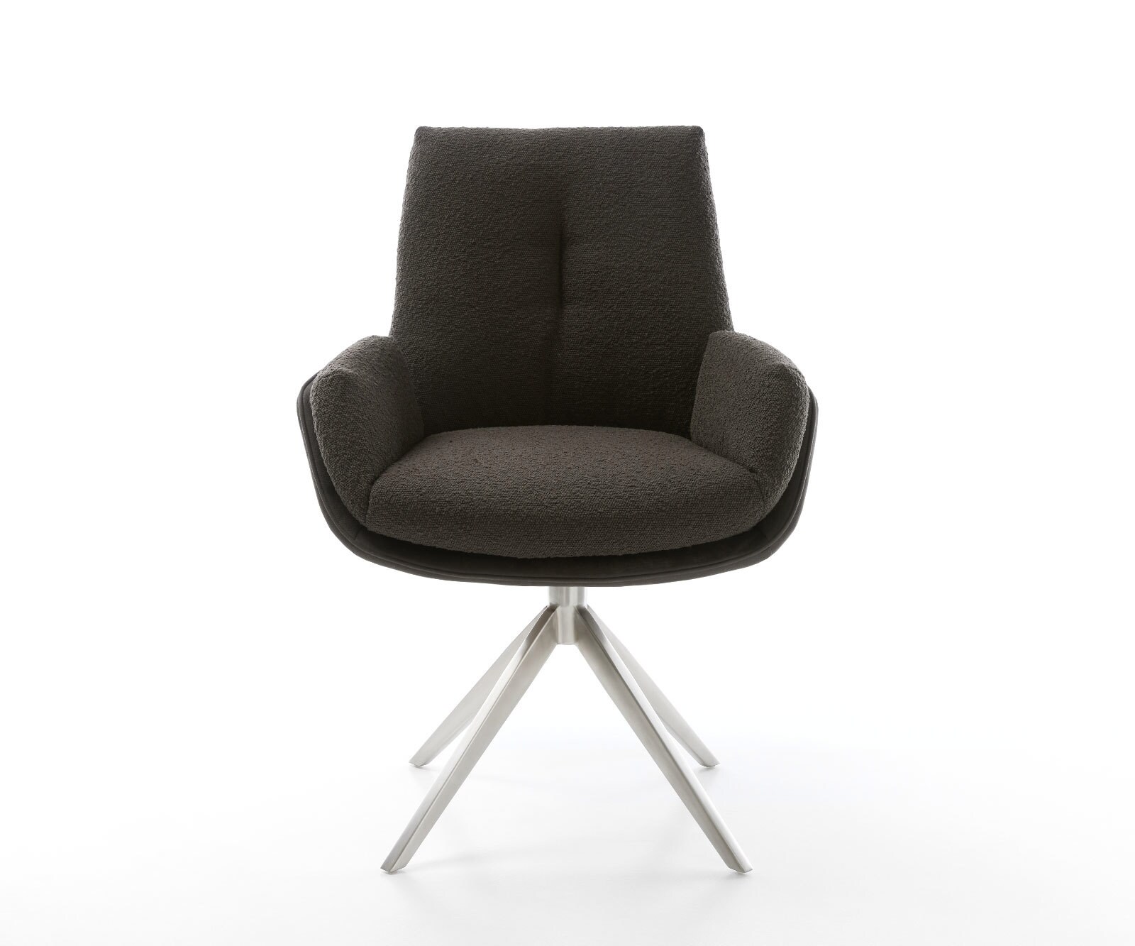 Врътящ се стол Комбинация от дамаски Черен Конус крак плосък Неръждаема стомана 360° въртящ се Люлеещ се Clea-Flex 2