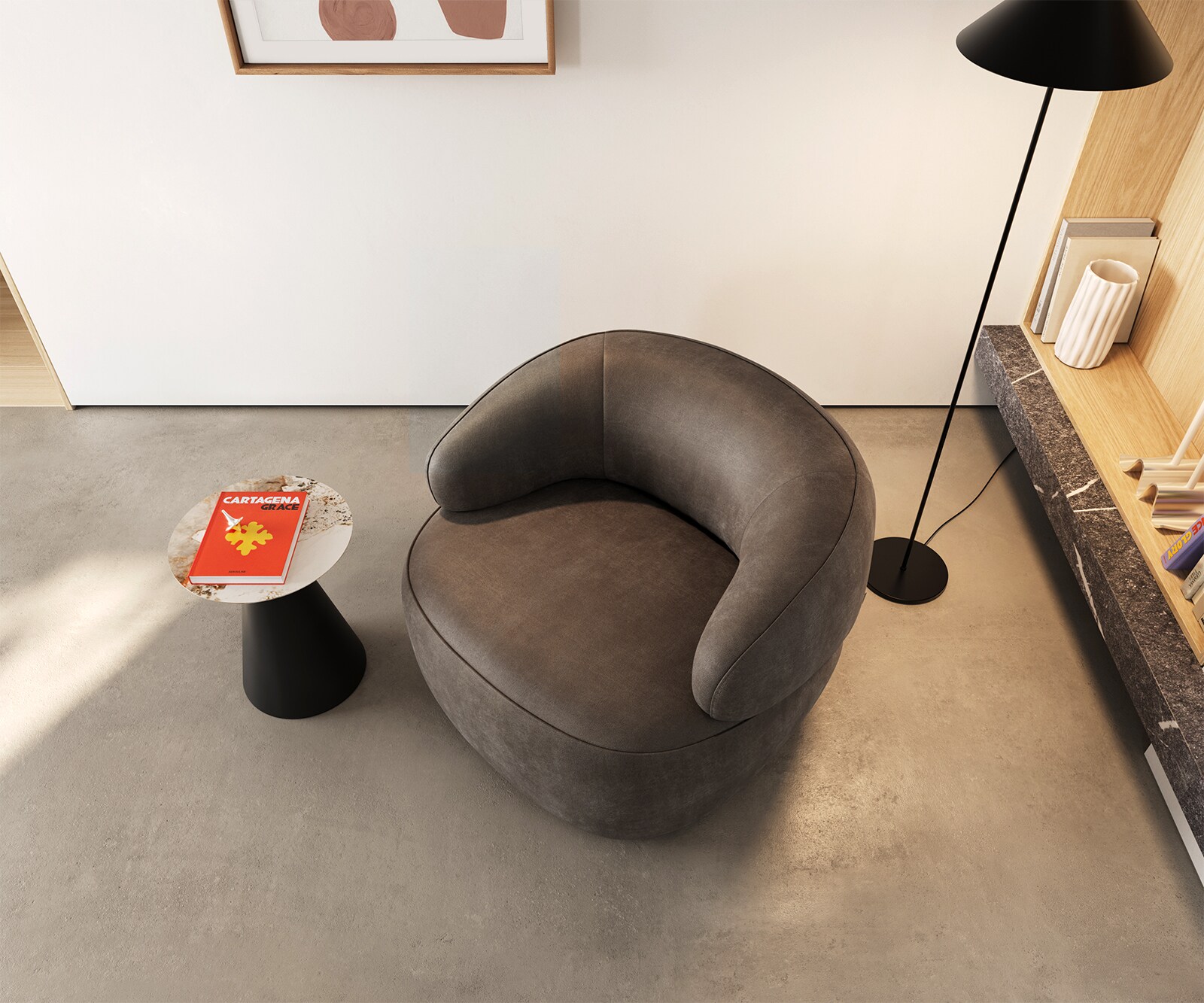 Кресло за отдих Nova 88x88 cm микрофибър тъмно сиво vintage 3 Кресло за отдих Nova 88x88 cm микрофибър тъмно сиво vintage 3