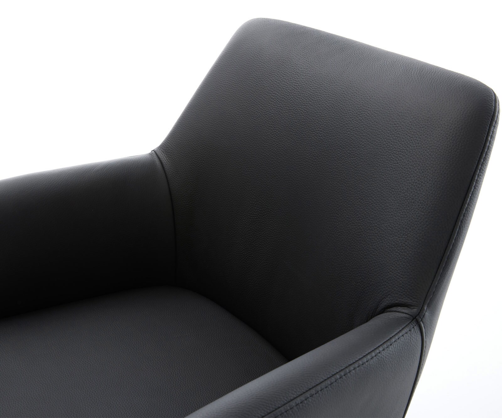 Стол Естествена кожа Черна 4-крака Прави Черни Покет пружина Xana-Flex 4