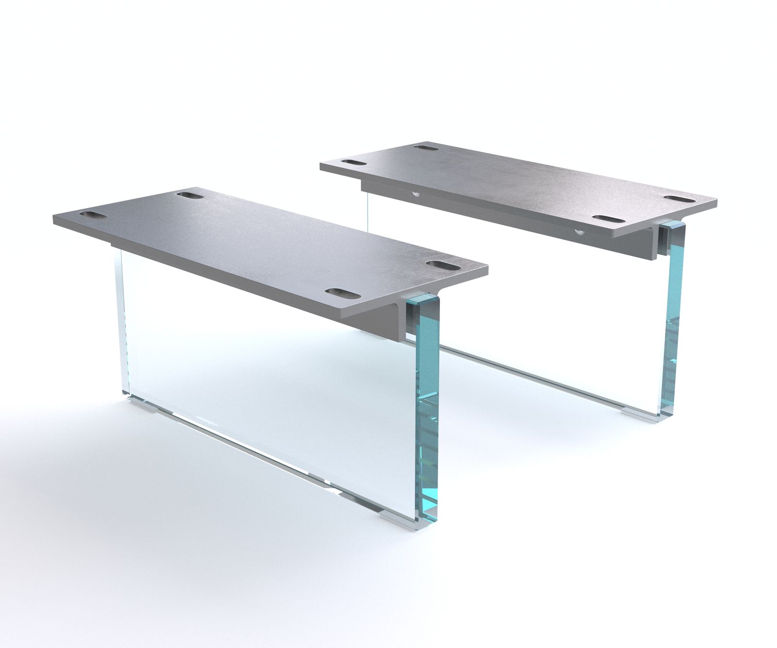 Плаваща основа от стъкло 15 см за мебели с дълбочина 35 см (комплект от 2)