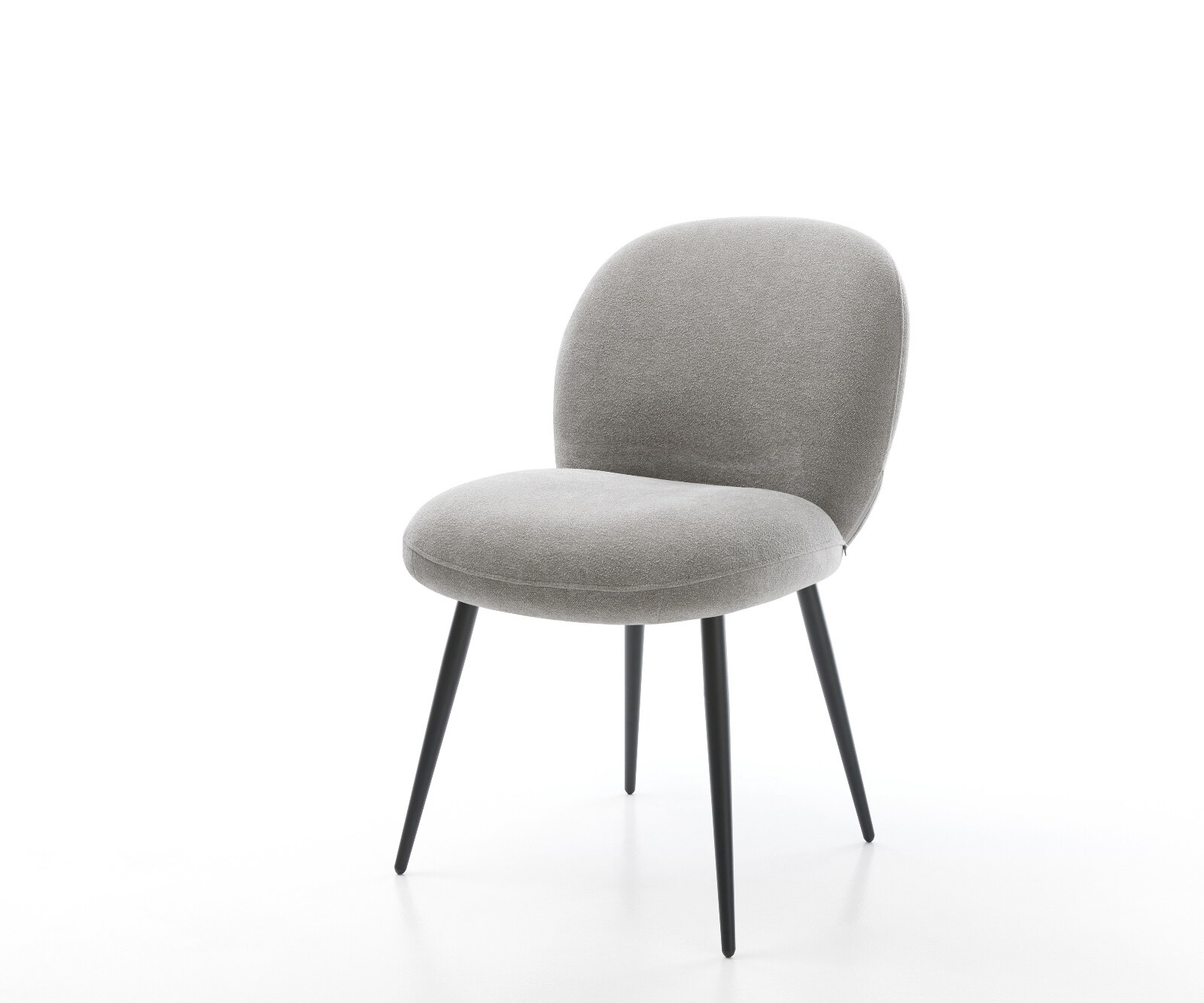 Трапезен стол Nube-Flex, текстуриран плат в меко сиво, 4-футова конусовидна сърцевина от черни джобни пружини 1