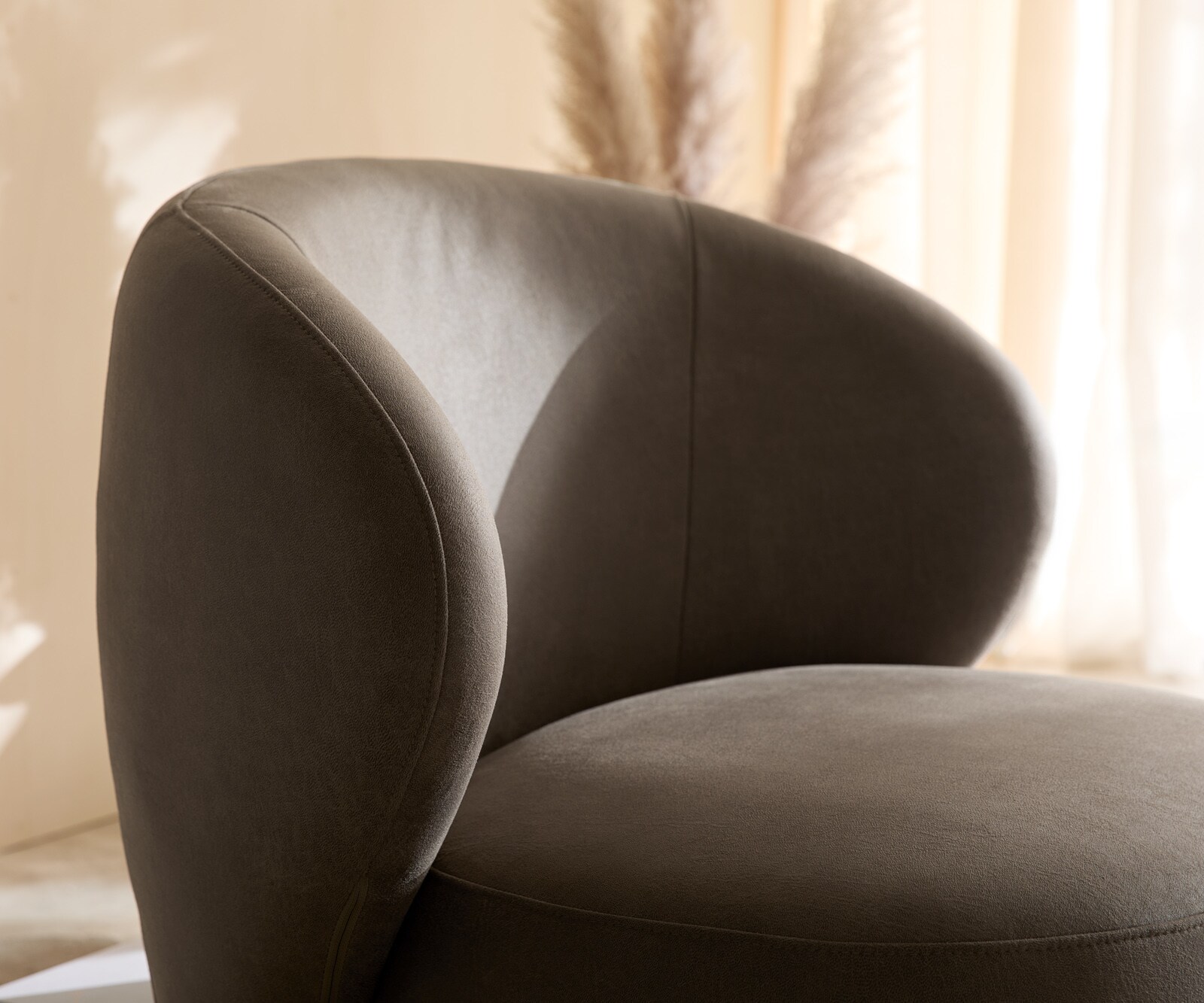 Стол за отдих Pulo 80x80 cm от микрофибър тъмно сиво vintage 4