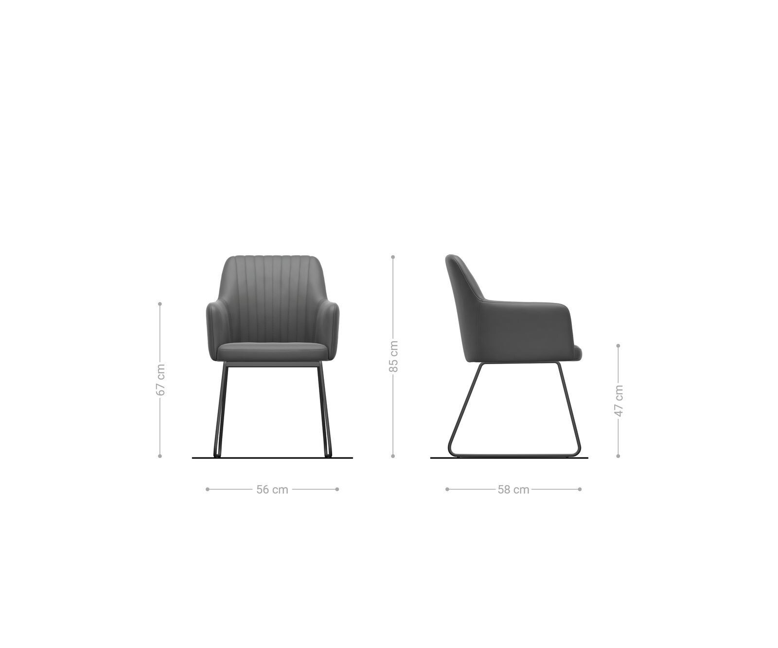 Стол Сив Кадифе Извити крака Черни Greg-Flex 6 Стол Сив Кадифе Извити крака Черни Greg-Flex 6