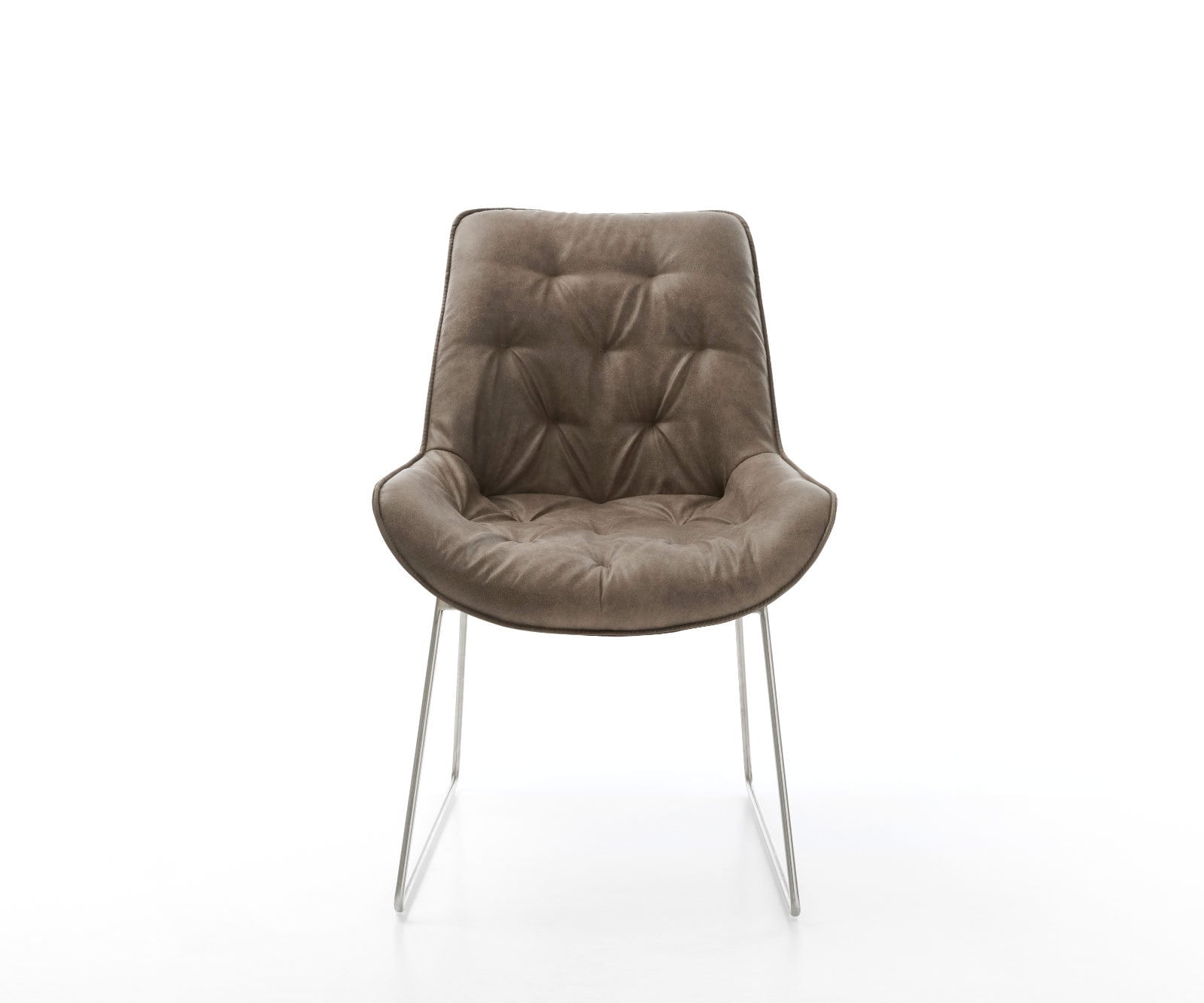 Трапезен стол Таупе Винтидж Извити крака Неръждаема стомана Taimi-Flex 2 Трапезен стол Таупе Винтидж Извити крака Неръждаема стомана Taimi-Flex 2