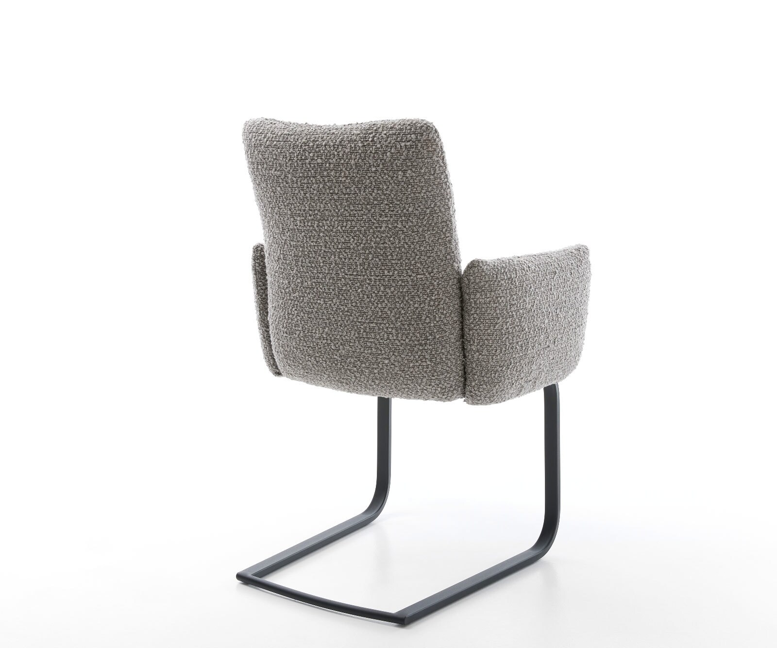 Люлеещ стол с подлакътници Букле Сребристо сив Конзолен крак плосък Черен Покет пружина Jova-Flex 5