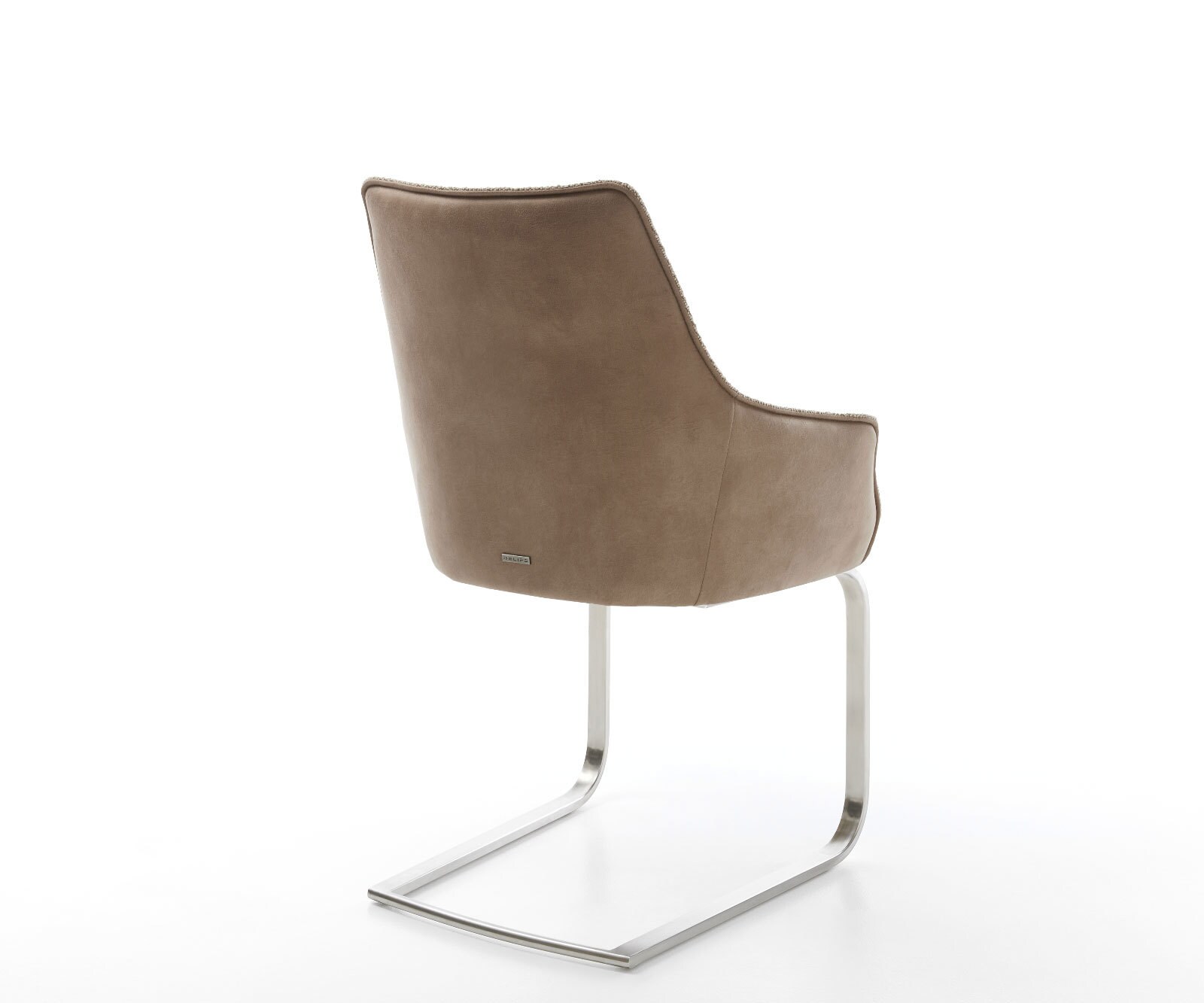 Люлеещ стол с подлакътници Микс от дамаски Сиво-Кафяв Конзолен крак плосък Неръждаема стомана Покет пружина Alja-Flex 5