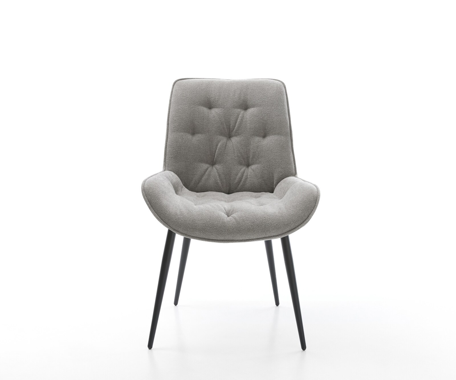 Трапезен стол Taimi-Flex текстурирана тъкан меко сиво 4-футов заострен черен 1