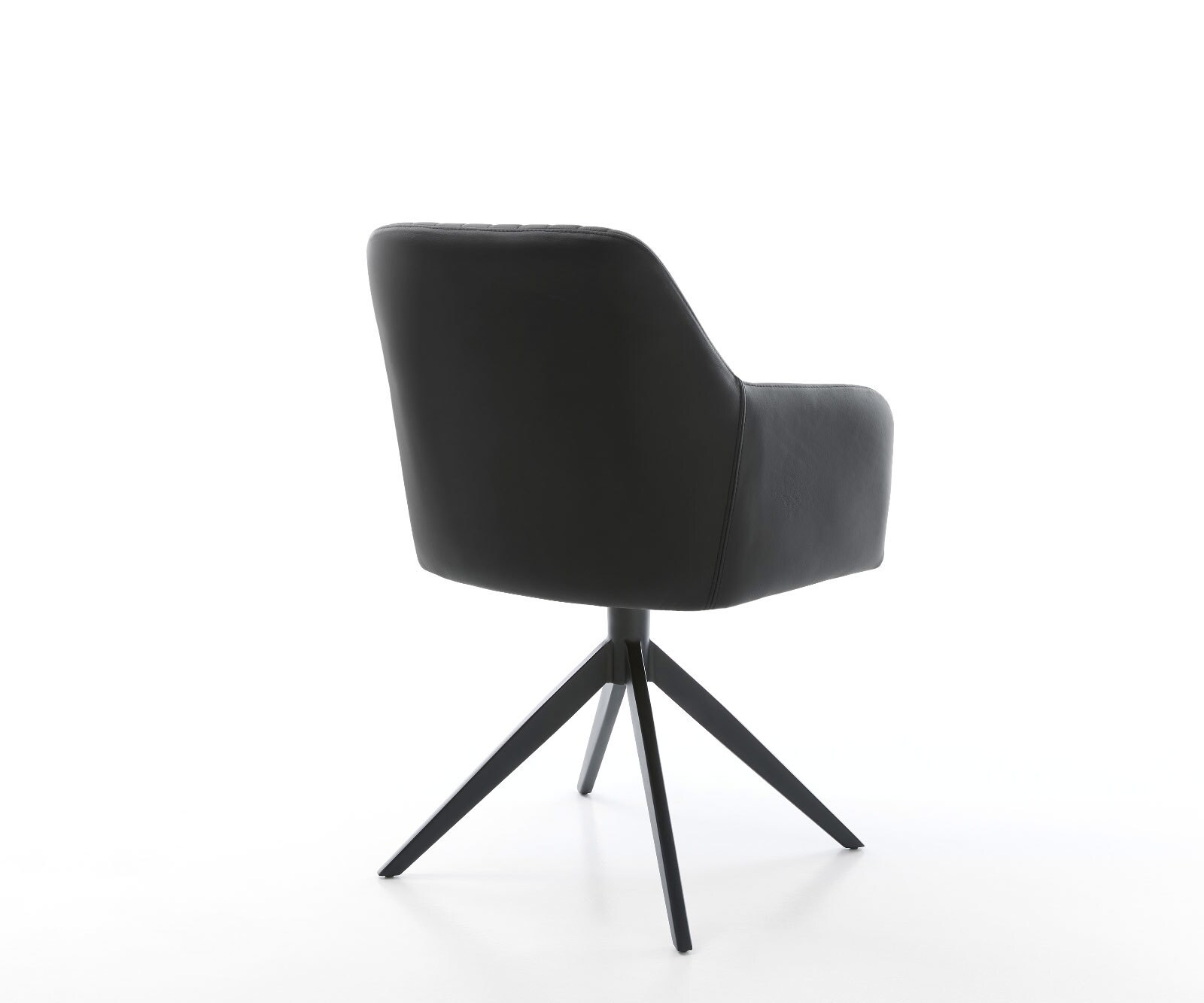 Врътящ се стол Естествена кожа Черен Конус крак плосък Черен 360° въртящ се Greg-Flex 5