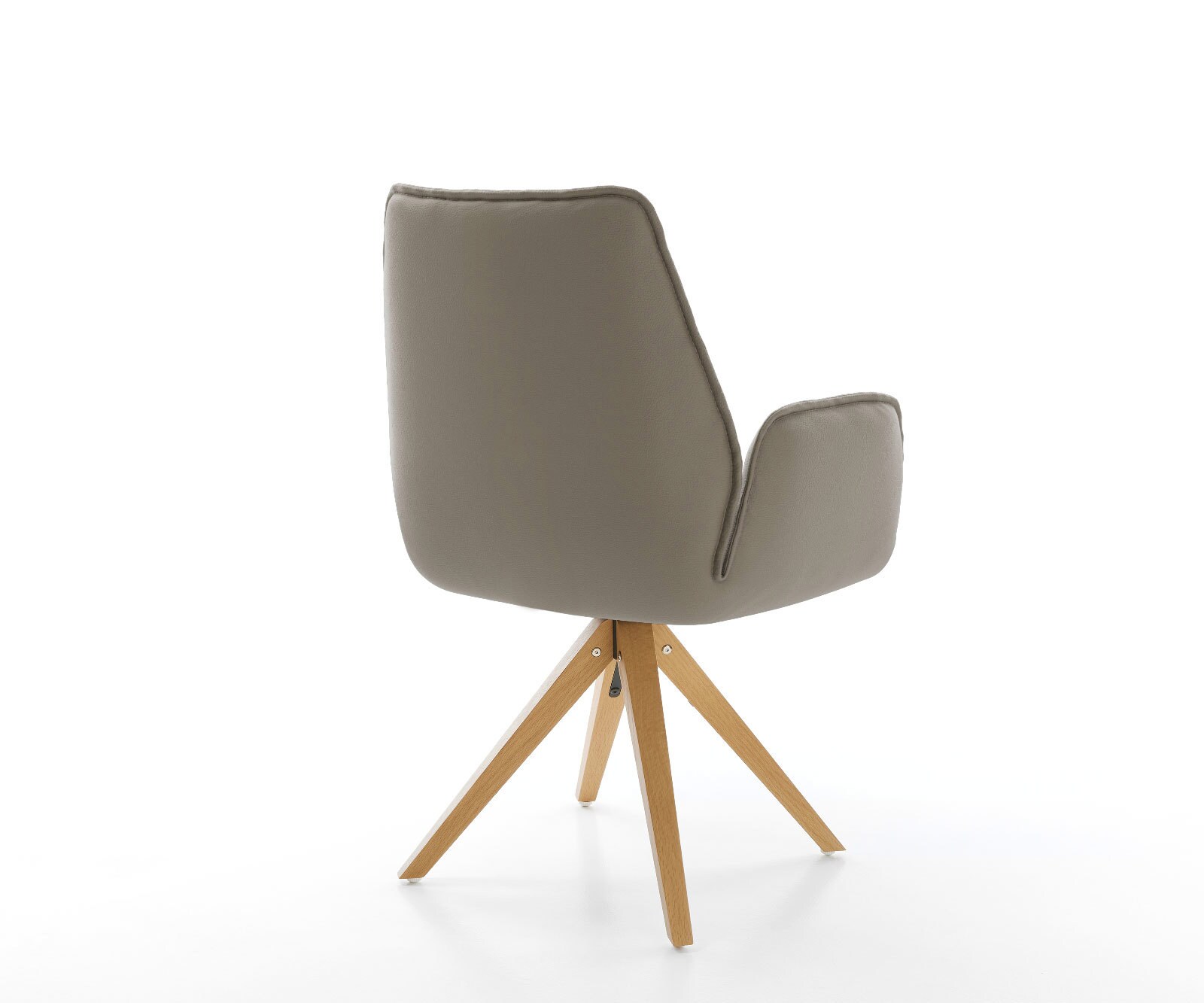 Врътящ се стол Естествена кожа Сиво-Кафяв Дървена рамка  180° въртящ се Zoa-Flex 5