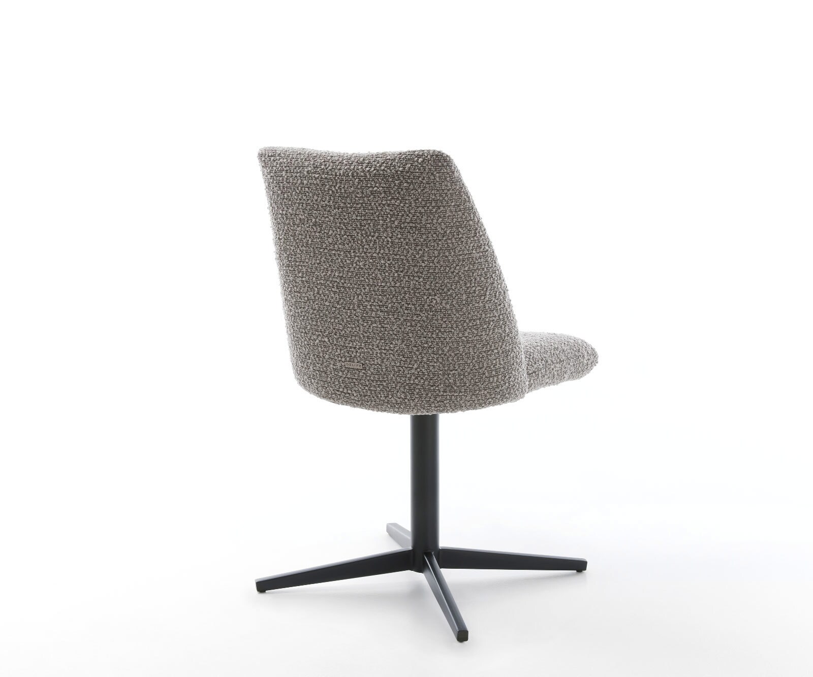 Врътящ се стол Букле СребристСив Офис основа Черен 360° въртящ се Покет пружина Elso-Flex 5