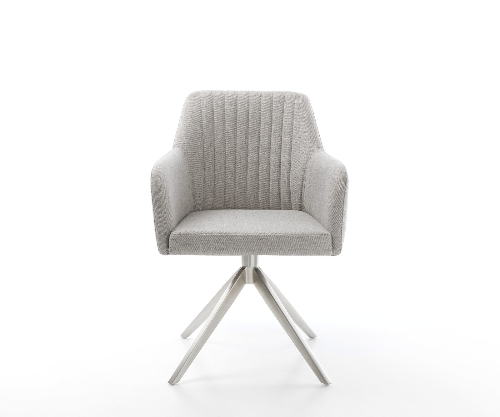 Врътящ се стол Ивици СветлоСив Конус крак плосък Неръждаема стомана 360° въртящ се Greg-Flex 2