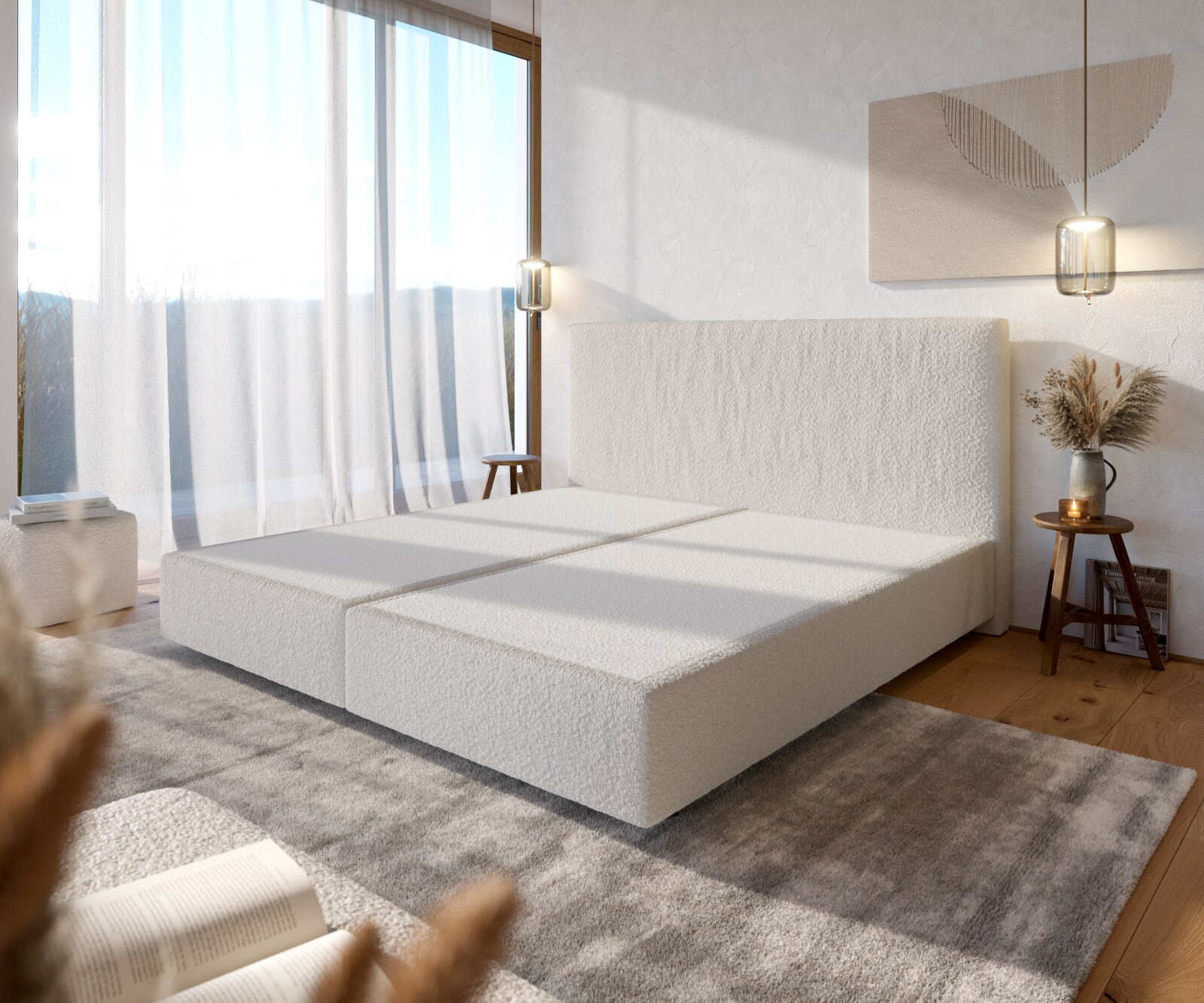 Основа Покет пружина БуклеКрем-Бял 200x200 cm Dream-Well Основа Покет пружина БуклеКрем-Бял 200x200 cm Dream-Well