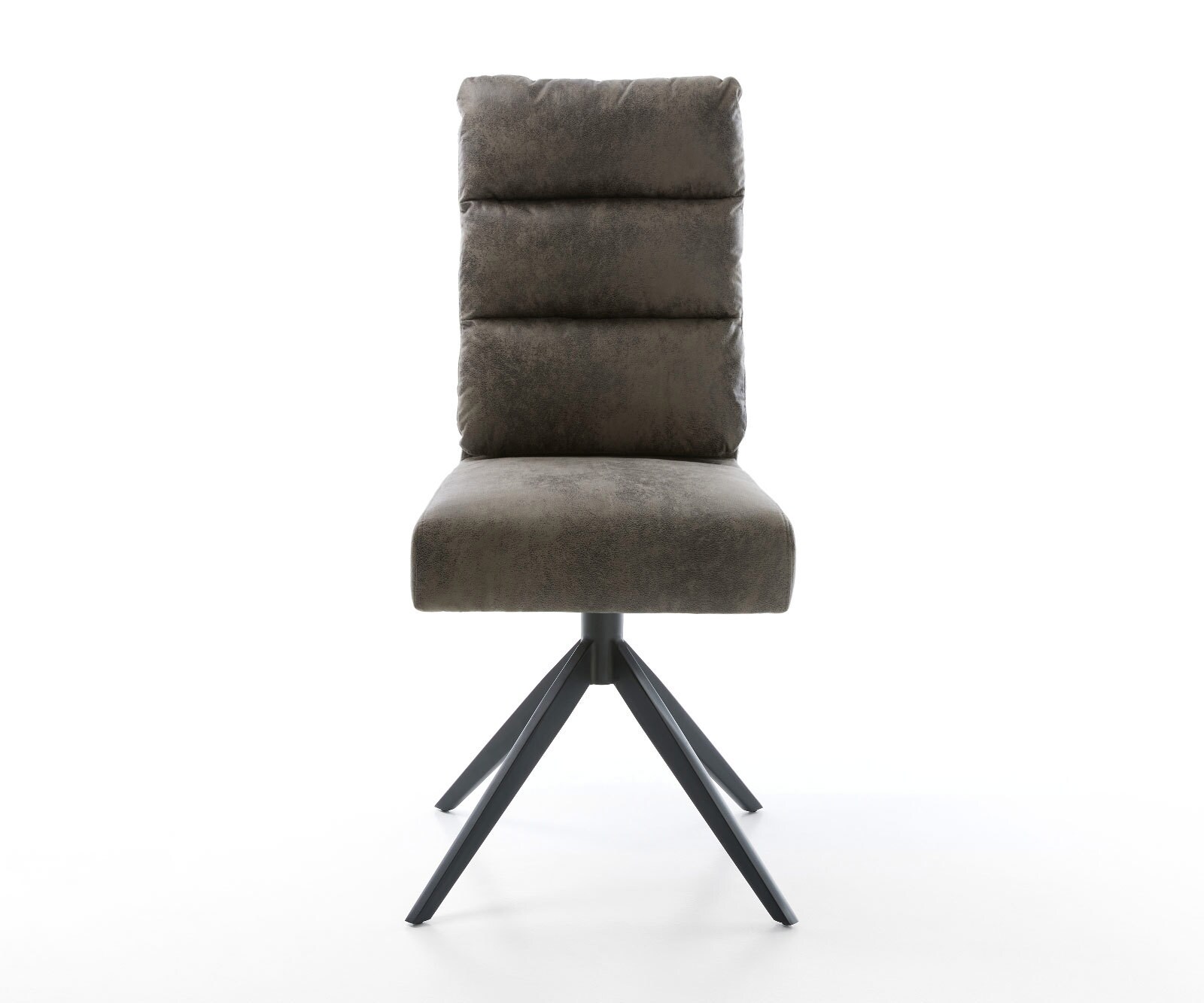 Въртящ се стол Pela-Flex микрофибър сив античен кръстосана рамка широк черен 360° въртяща се люлееща се функция сърцевина от джобни пружини 1