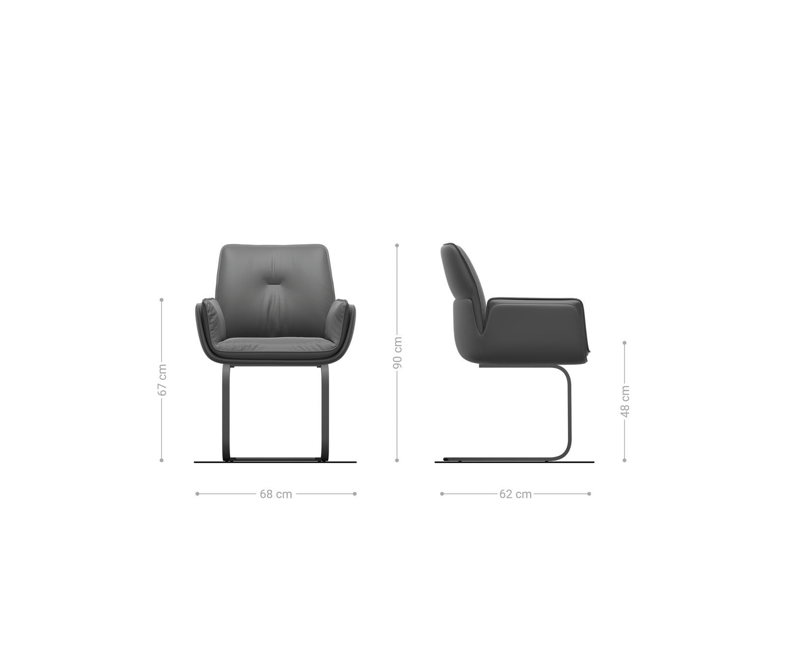 Конзолен стол Nela-Flex материал микс Конзолен стол плосък ефект покритие титан 6 Конзолен стол Nela-Flex материал микс Конзолен стол плосък ефект покритие титан 6