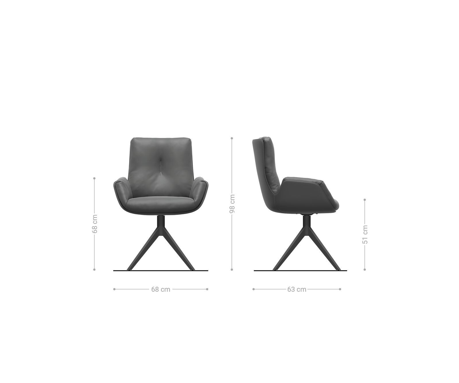 Въртящ се стол Clea-Flex материал микс Кръстосана рамка широка черна 360° въртяща се 5