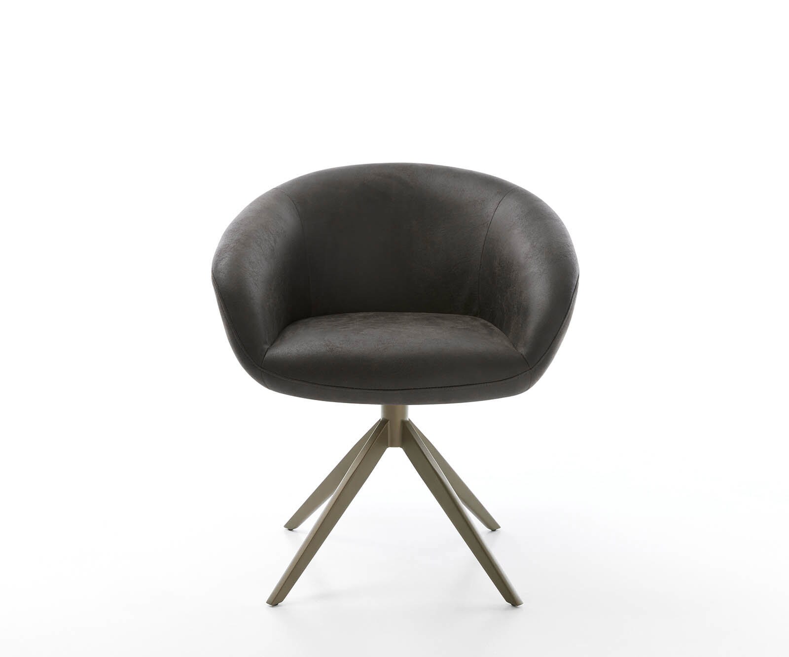 Врътящ се стол с подлакътници Антрацит Винтидж Конус крак плосък  Titan 360° въртящ се Покет пружина Vinka-Flex 2