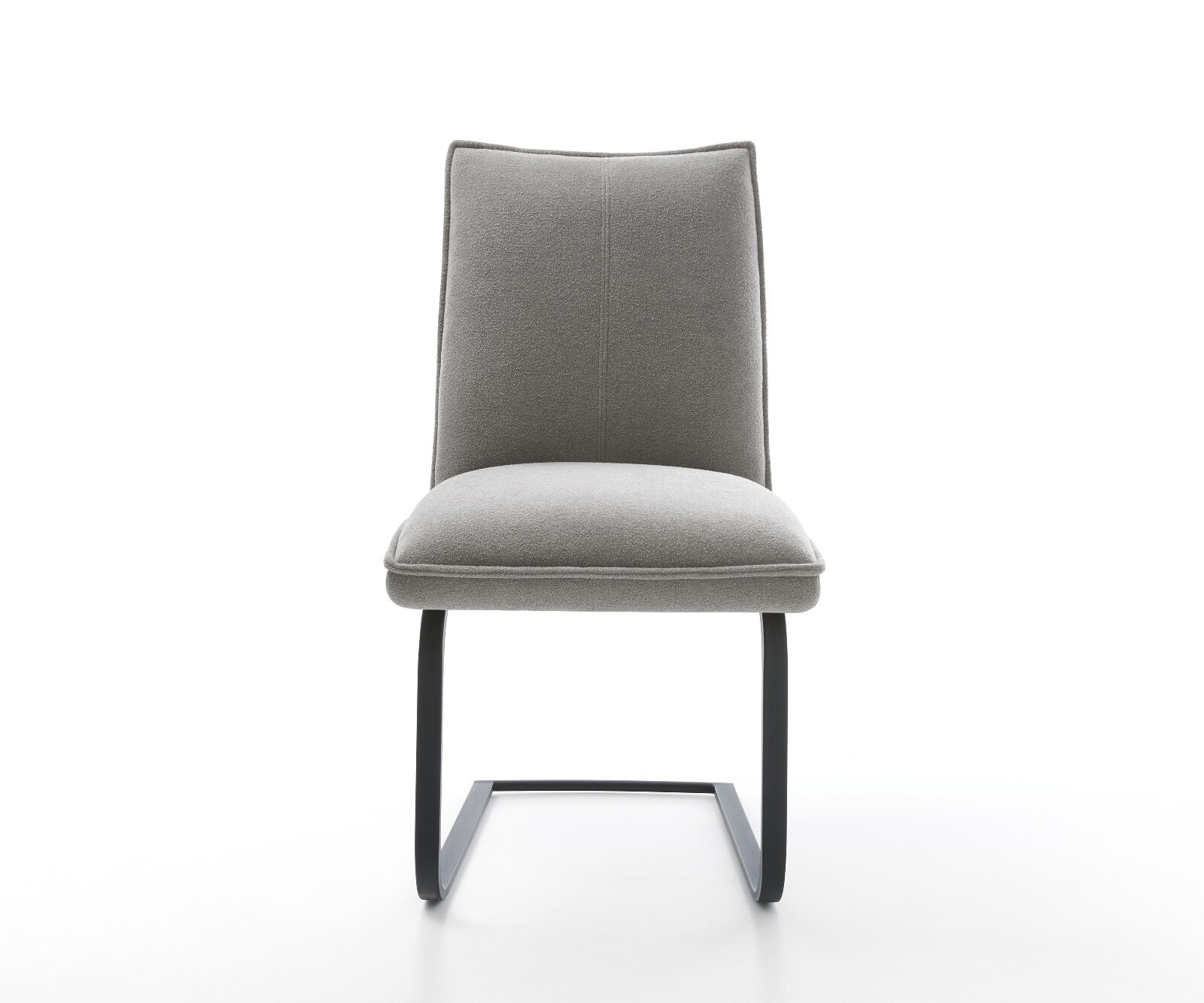 Конзолен стол Lelio-Flex текстурирана тъкан мек сив конзолен стол плосък черен джоб пружина сърцевина 2