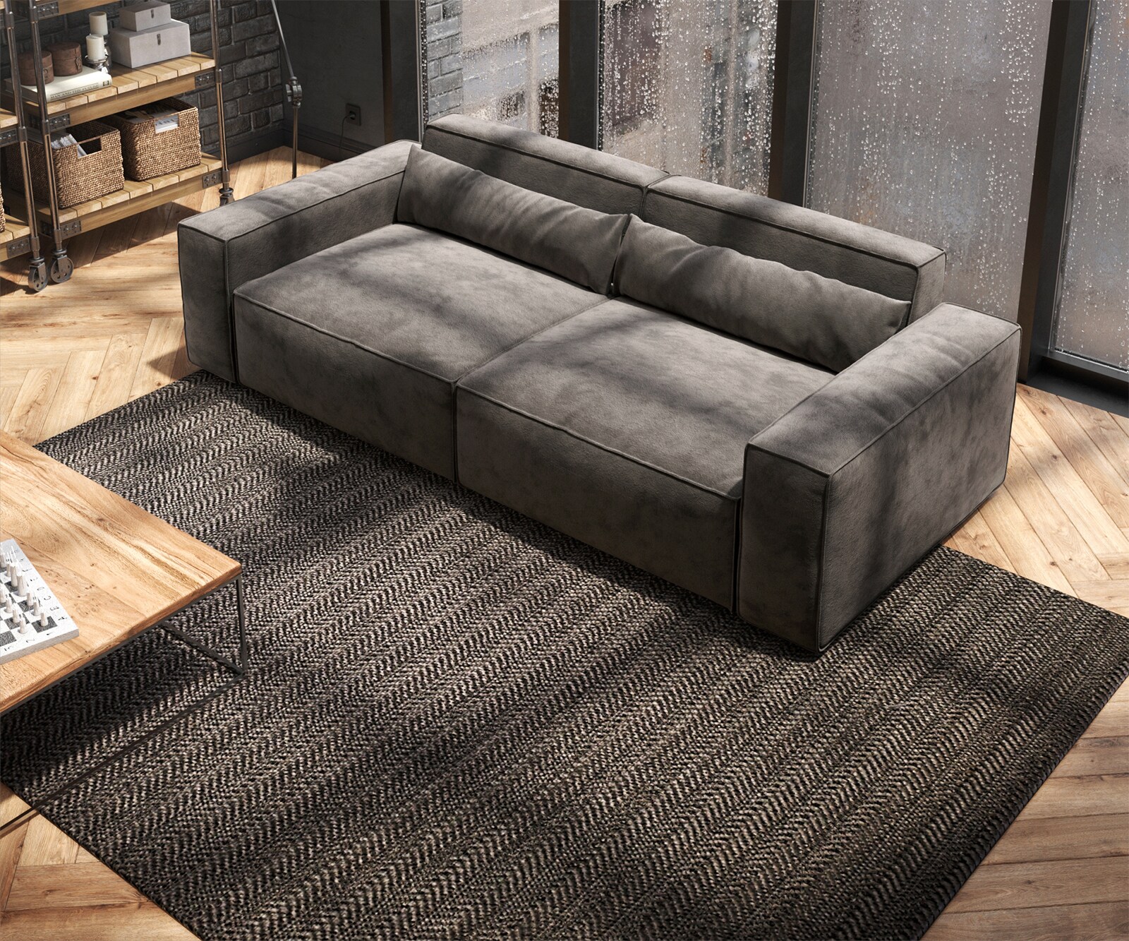 Голям диван L 260x110 cm Микрофибър КакиКафяв Sirpio L 3