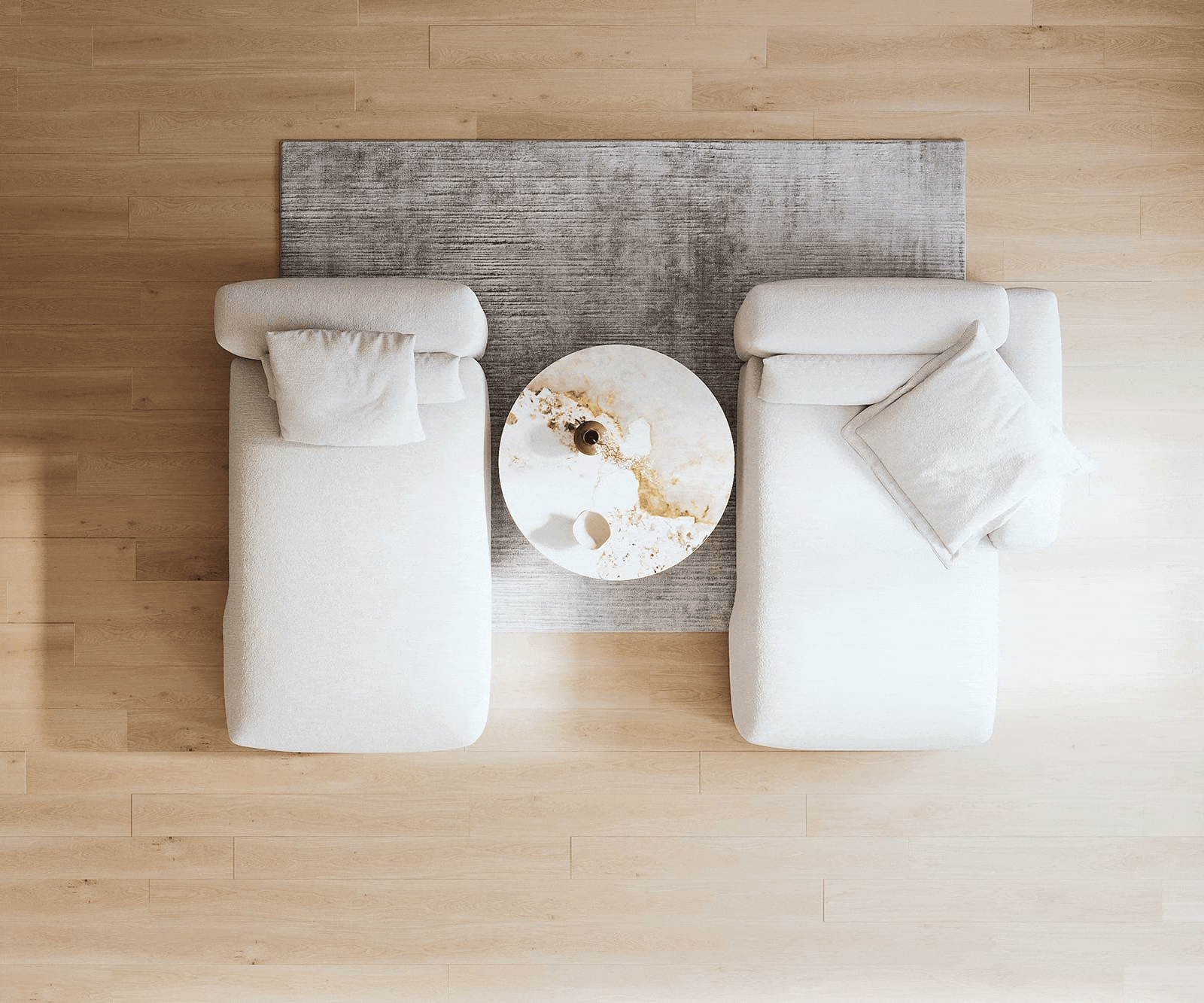 Ъглов диван Freestyle 310x200 cm Bouclé Soft Бежов шев 5