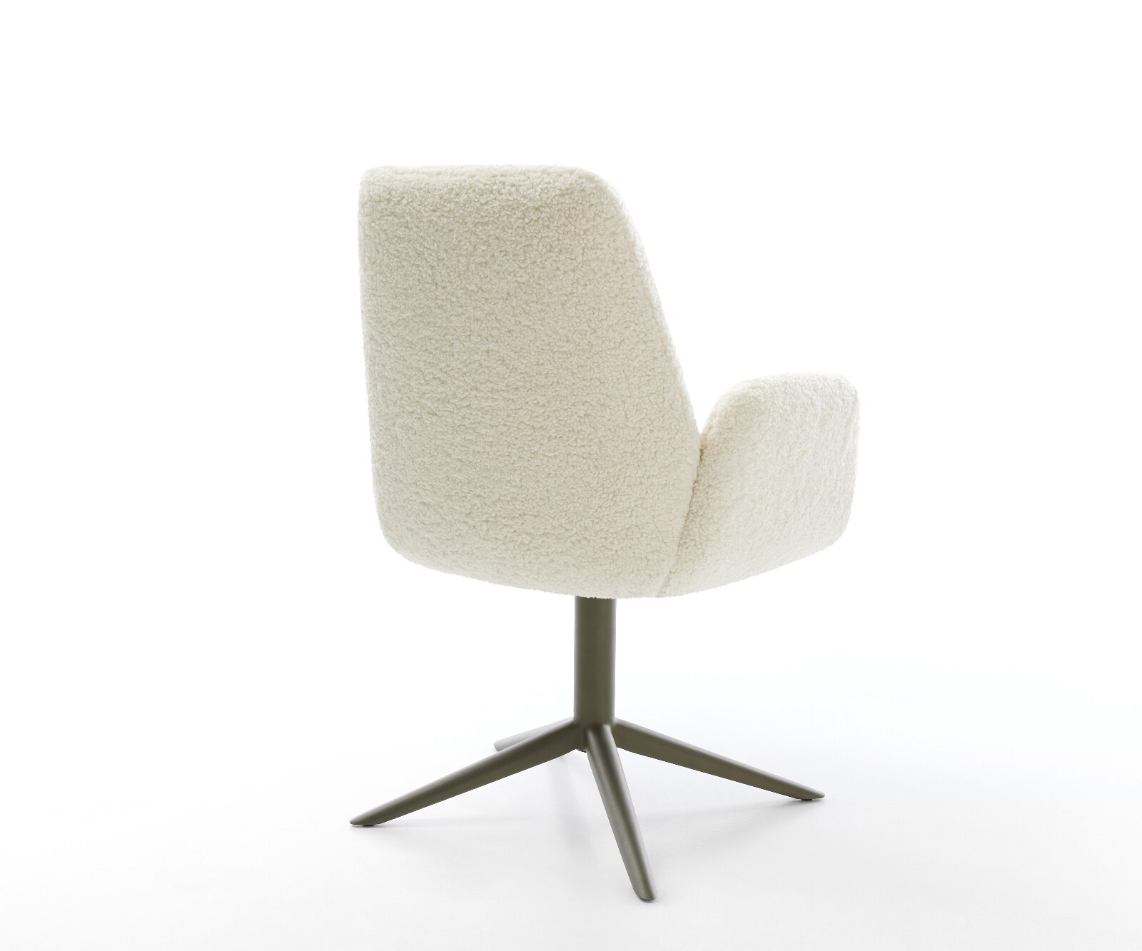 Въртящ се стол Zoa-Flex teddy тъкан бежова основа ефект покритие титан 360° въртяща се люлееща се функция сърцевина от джобни пружини 4