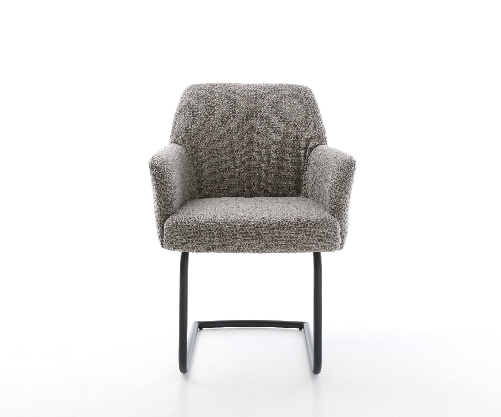 Люлеещ стол с подлакътници Букле Сребристо сив Конзолен крак кръгъл Черен Покет пружина Xana-Flex 1