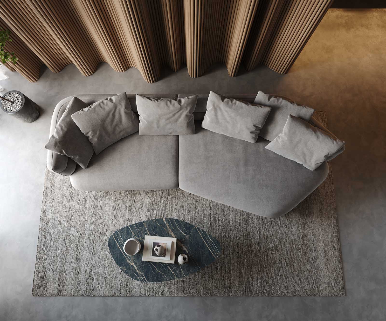 Диван Roya 320x140 cm микрофибър сив 3 Диван Roya 320x140 cm микрофибър сив 3