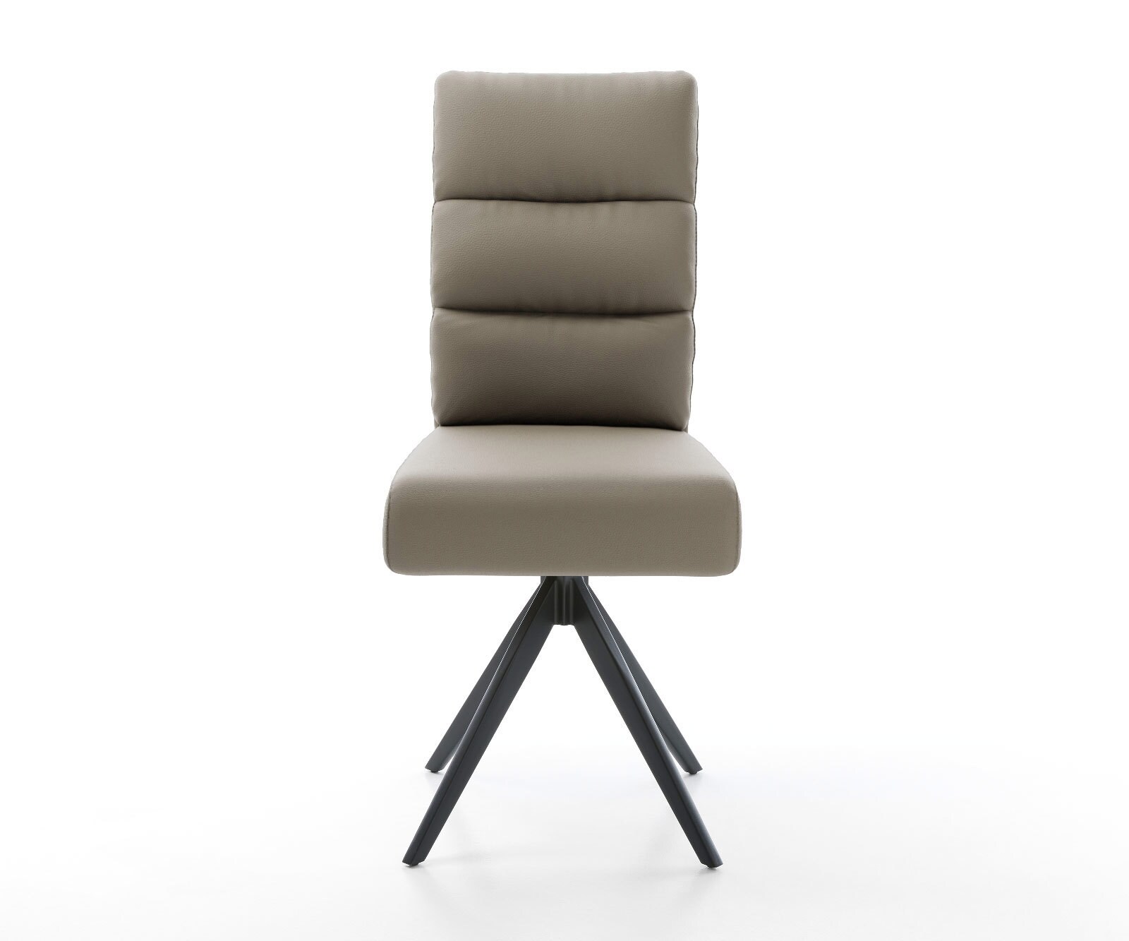 Врътящ се стол Естествена кожа Сиво-Кафяв Конус крак  Черен 180° въртящ се Покет пружина Pela-Flex 2