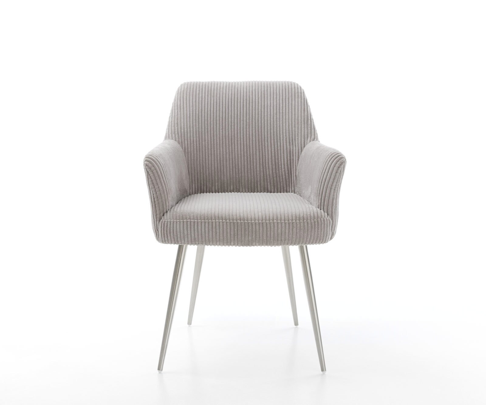 Стол Корд Сребристосив 4-крака Прави Неръждаема стомана Покет пружина Xana-Flex 2