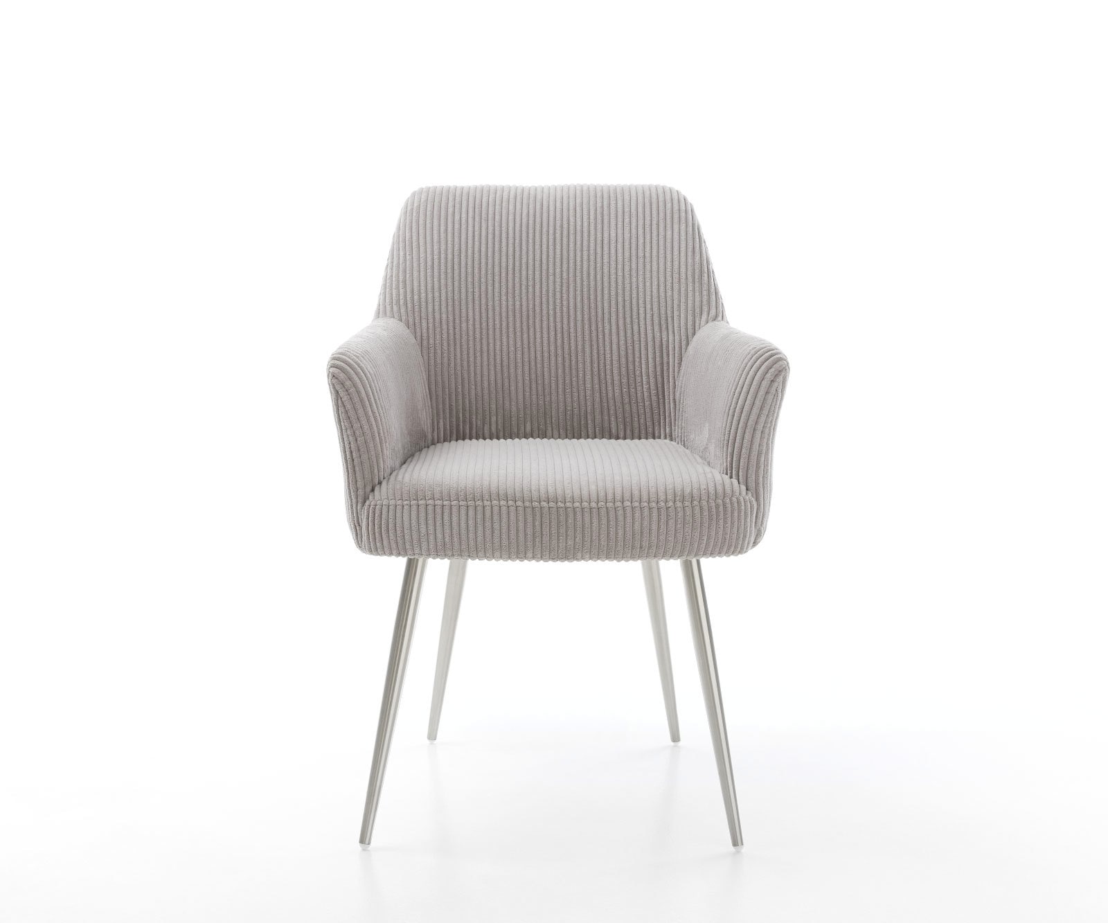 Стол Корд Сребристосив 4-крака Прави Неръждаема стомана Покет пружина Xana-Flex 2