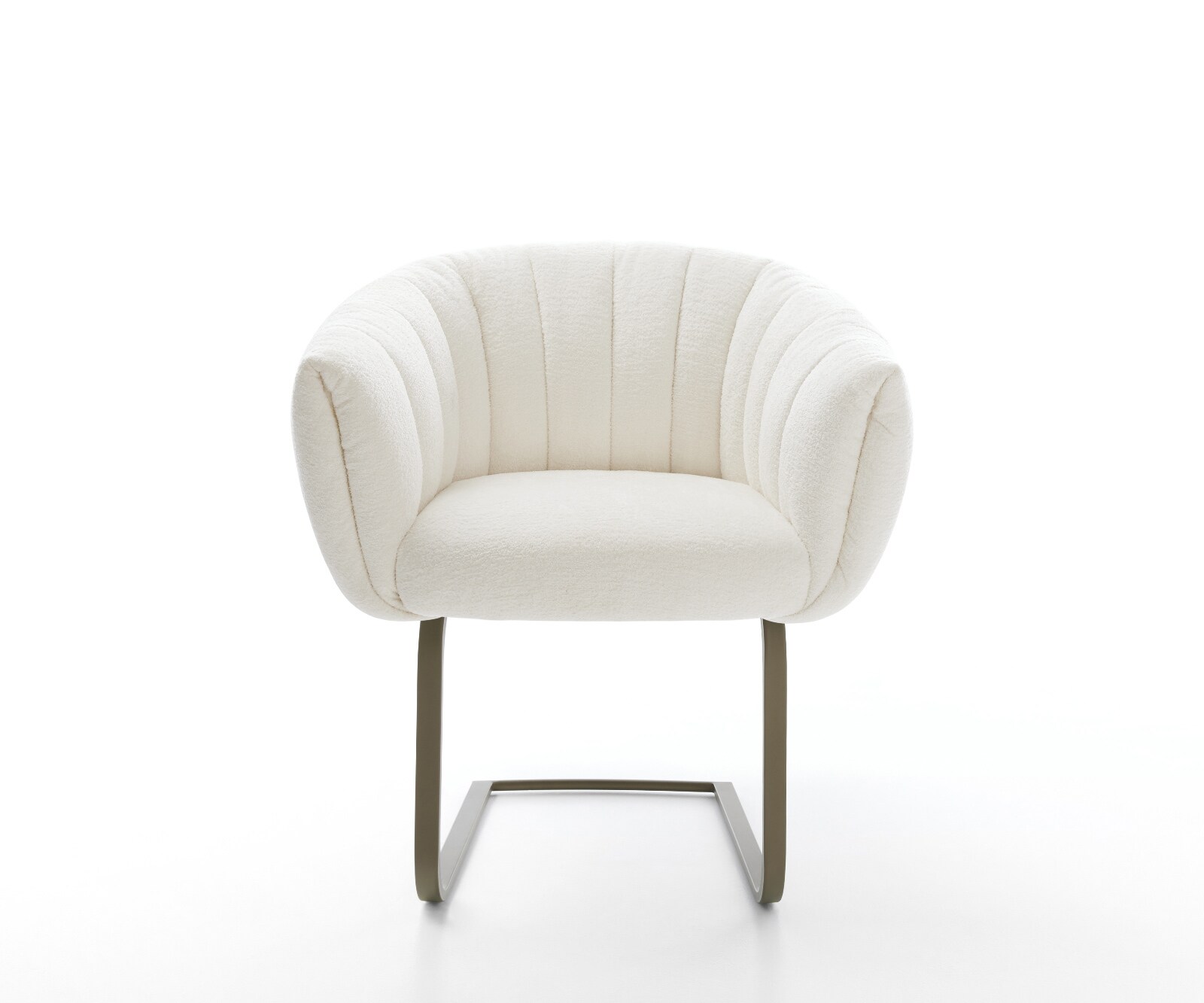 Конзолен стол Jada-Flex Букле Soft Beige Стол с конзола с плосък ефект Titanium, ядро от джобна пружина 1