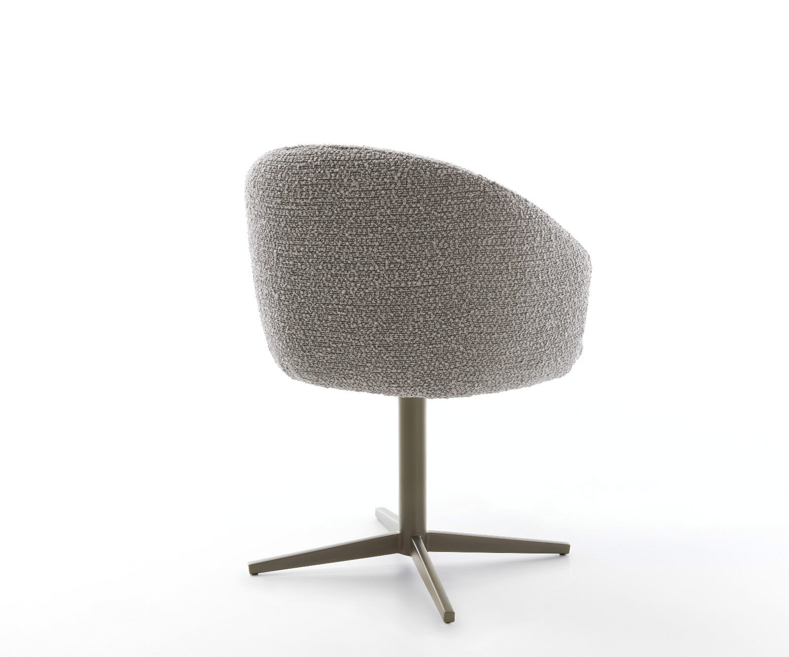 Врътящ се стол с подлакътници Букле СребристСив Офис основа  Titan 360° въртящ се Покет пружина Caja-Flex 5