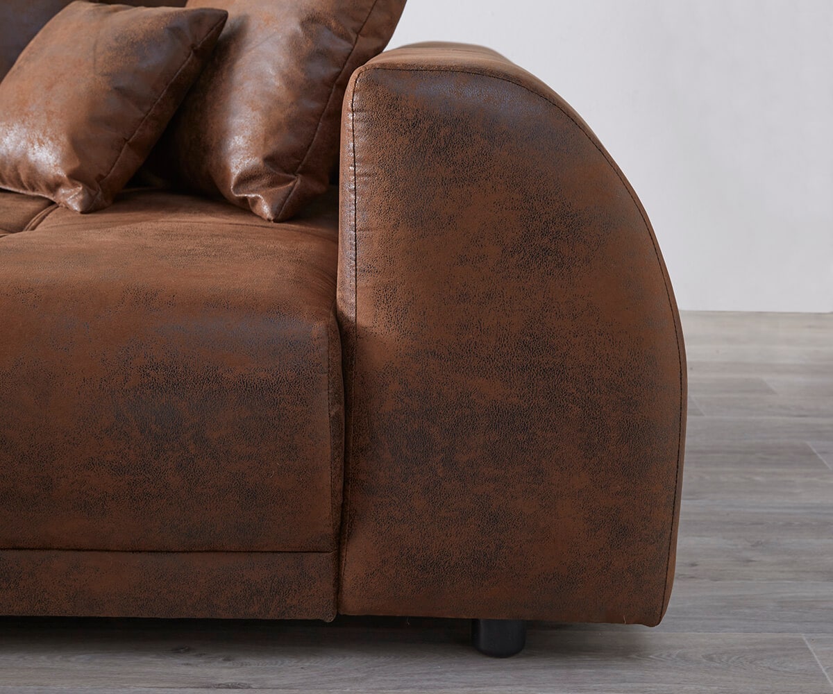 Ъглово канапе 300 x 220 cm Имитация на кожа Кафяв Варианти за лежанка Violetta 4