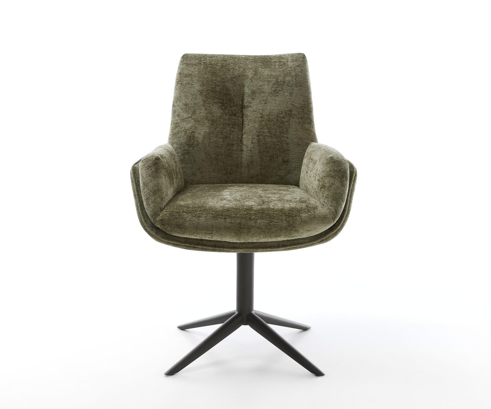 Въртящ се стол Clea-Flex шанилия маслинова основа черен 360° въртяща се люлееща се функция 2