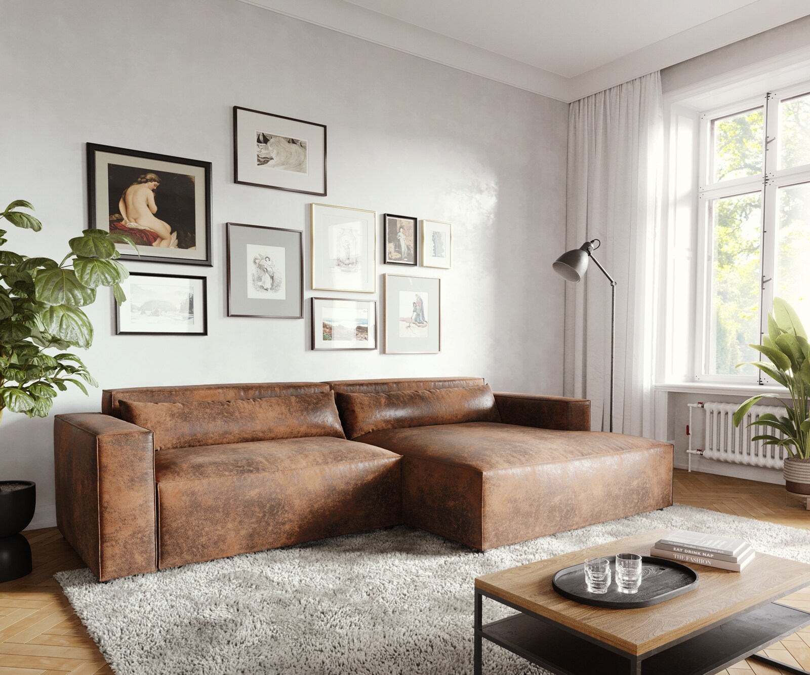 Ъглово канапа Brom с лежанка тапициран 5