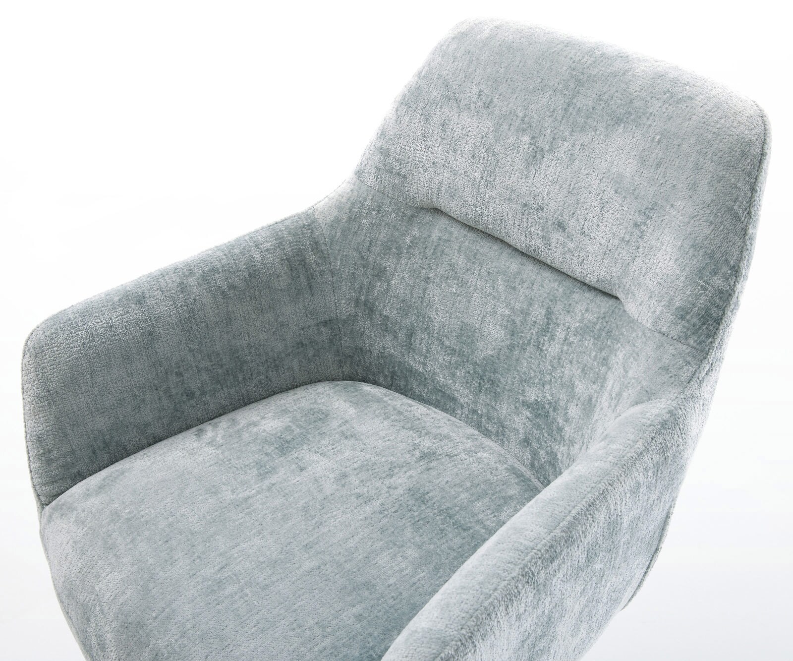 Въртящ се стол Pejo-Flex шенил пастелно синьо База бяла Завъртане на 360° Люлееща се функция Ядро от джобни пружини 3